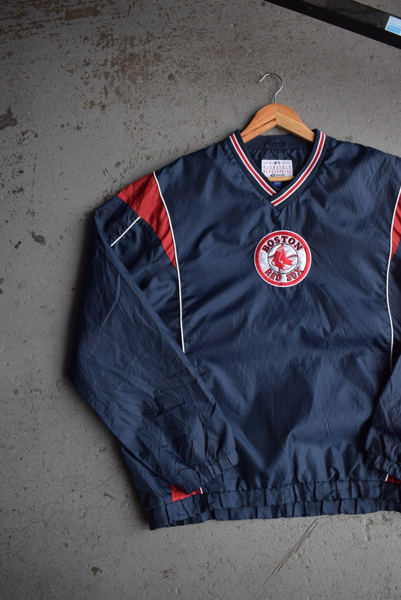Vintage MLB Boston Red Sox Embroidered Pullover Jacket (L/XL) - Retrospective Store