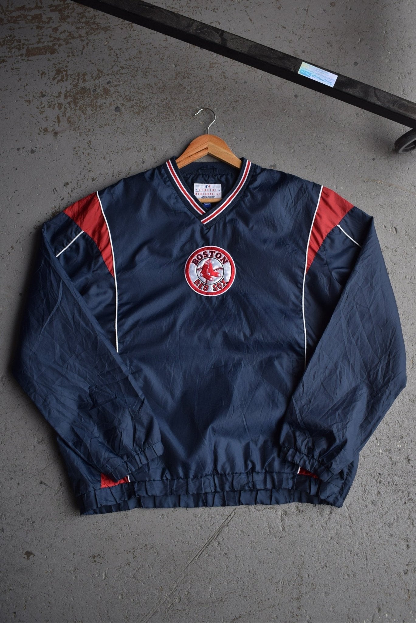 Vintage MLB Boston Red Sox Embroidered Pullover Jacket (L/XL) - Retrospective Store