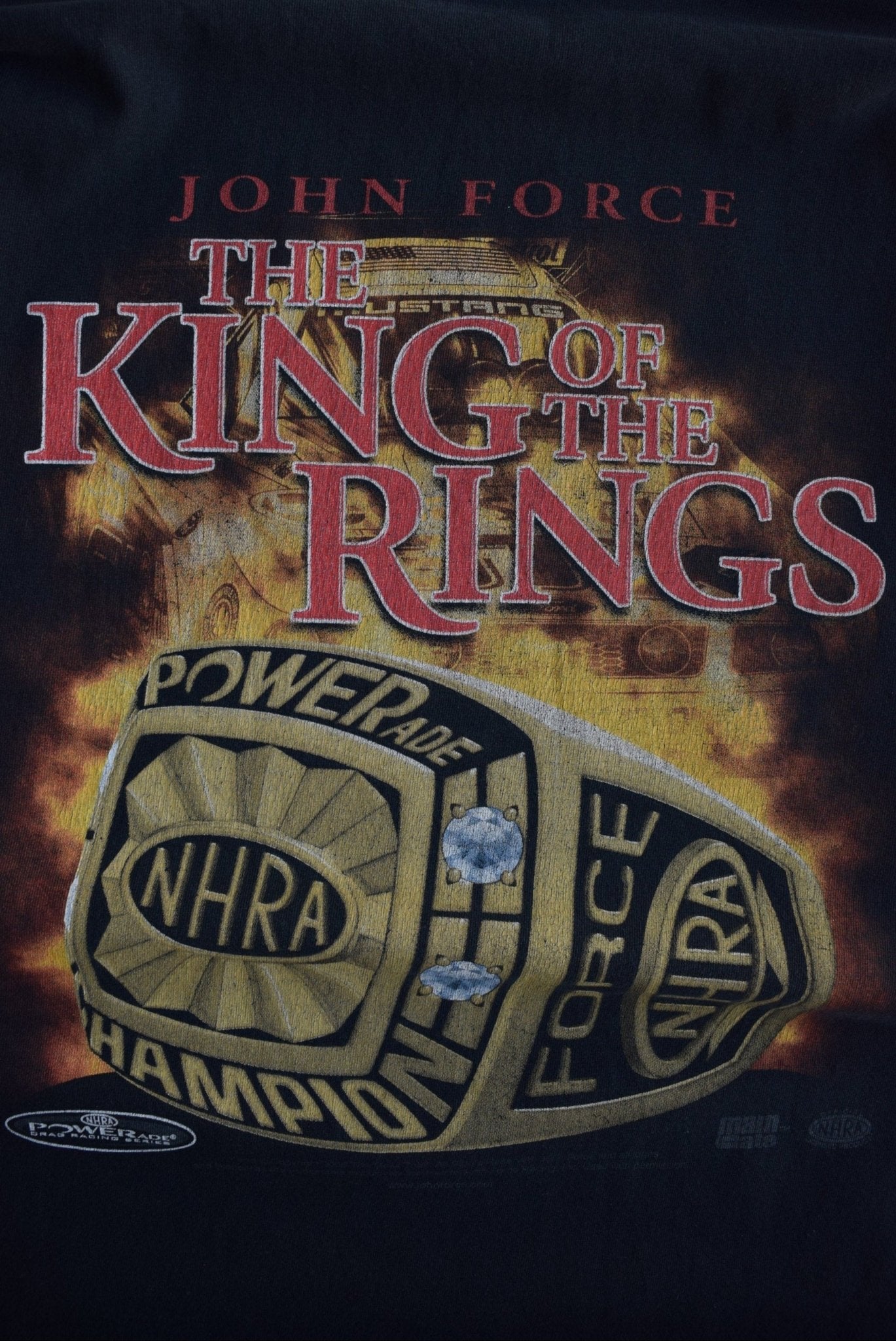 Vintage NASCAR John Force 'The King of the Rings' Racing Tee (XL/XXL) - Retrospective Store