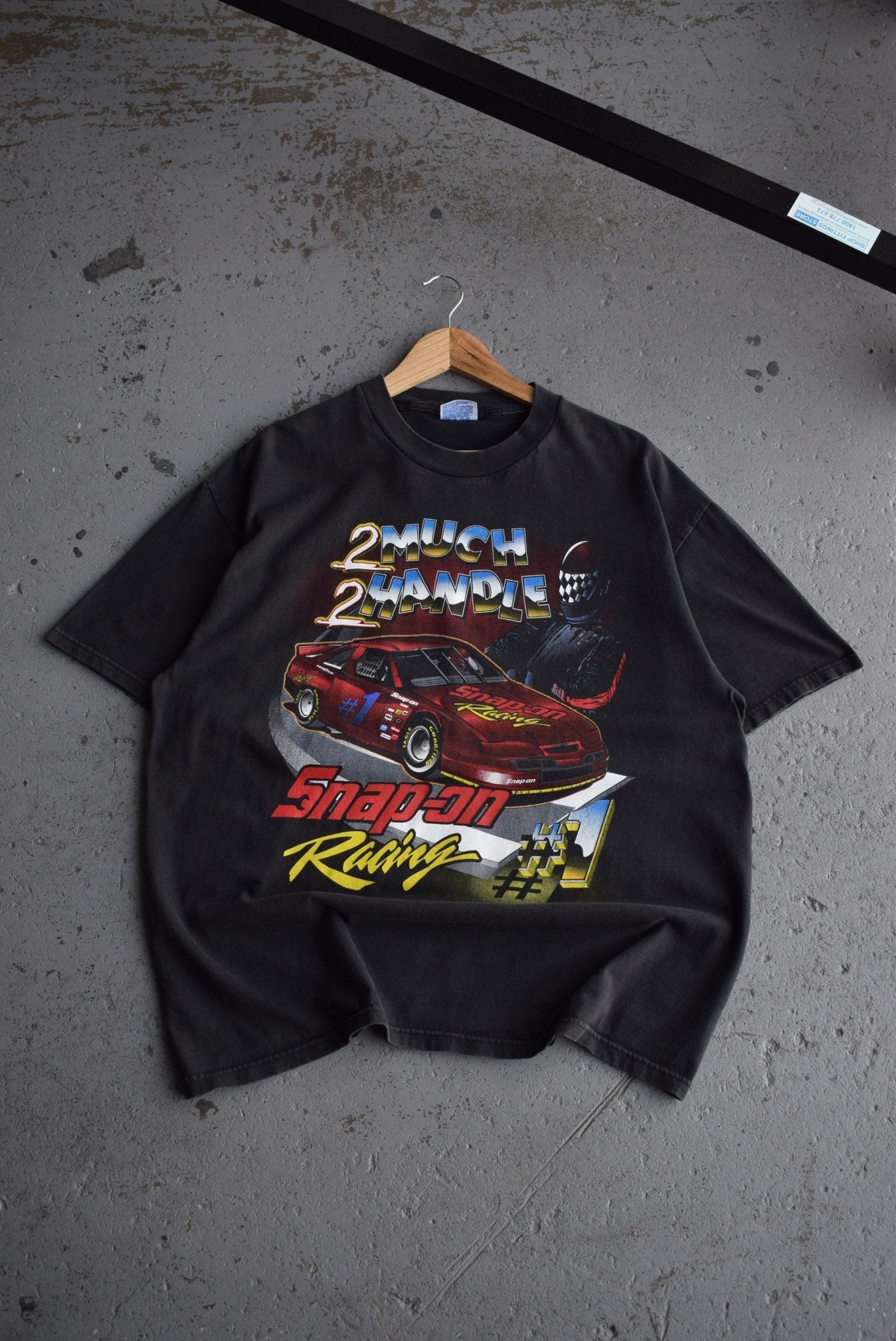 Vintage NASCAR Snap - On Racing 2 Much 2 Handle Tee (XL) - Retrospective Store