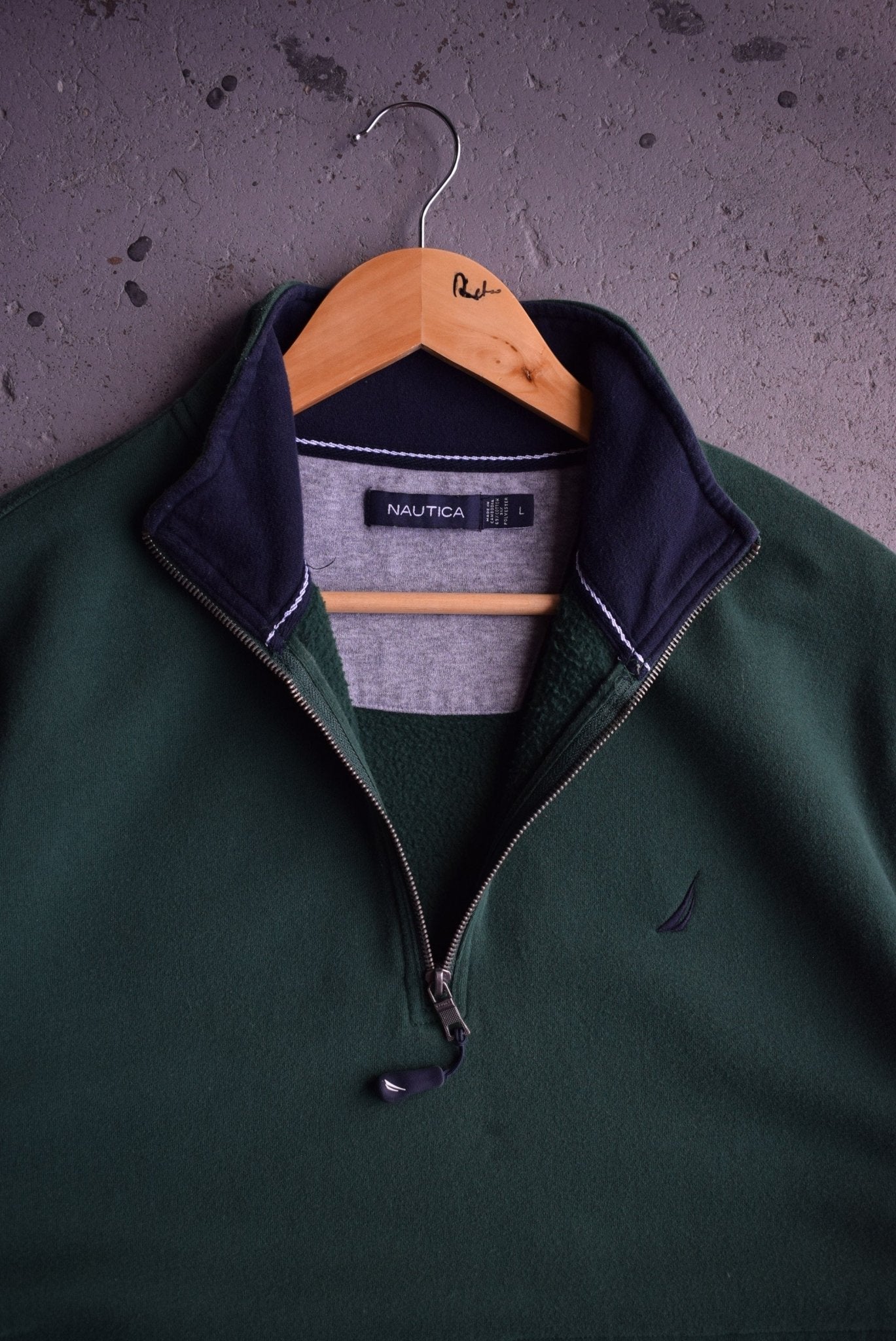 Vintage Nautica Classic Logo Embroidered Quarter Zip (L) - Retrospective Store