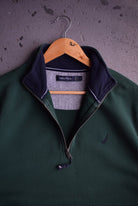 Vintage Nautica Classic Logo Embroidered Quarter Zip (L) - Retrospective Store