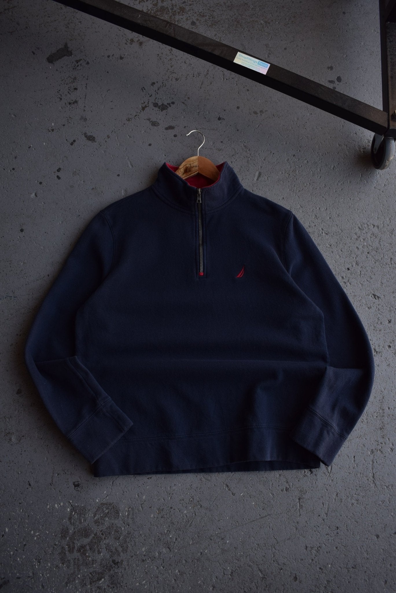 Vintage Nautica Classic Logo Embroidered Quarter Zip (M/L) - Retrospective Store