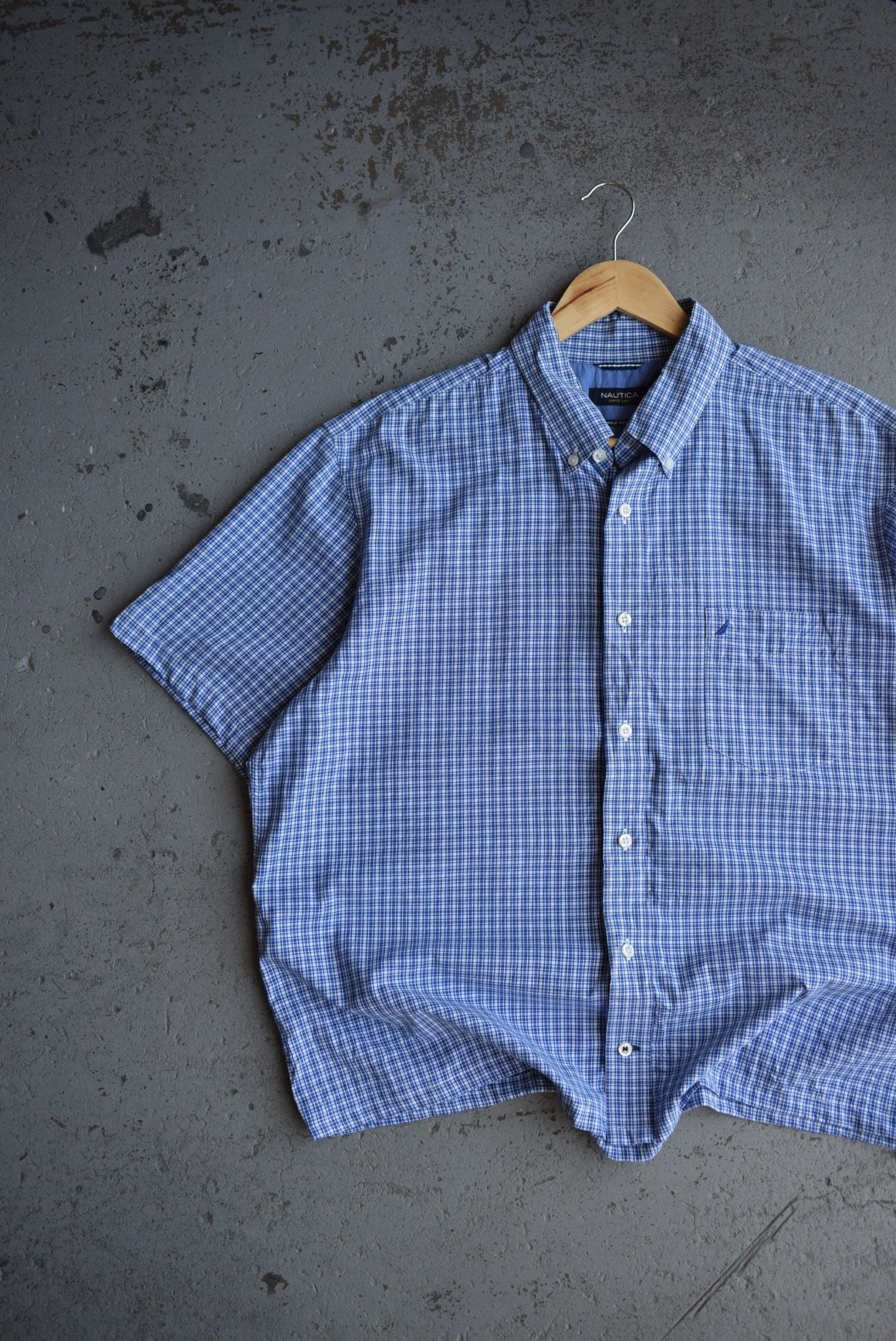 Vintage Nautica Cropped Button Up (L/XL) - Retrospective Store