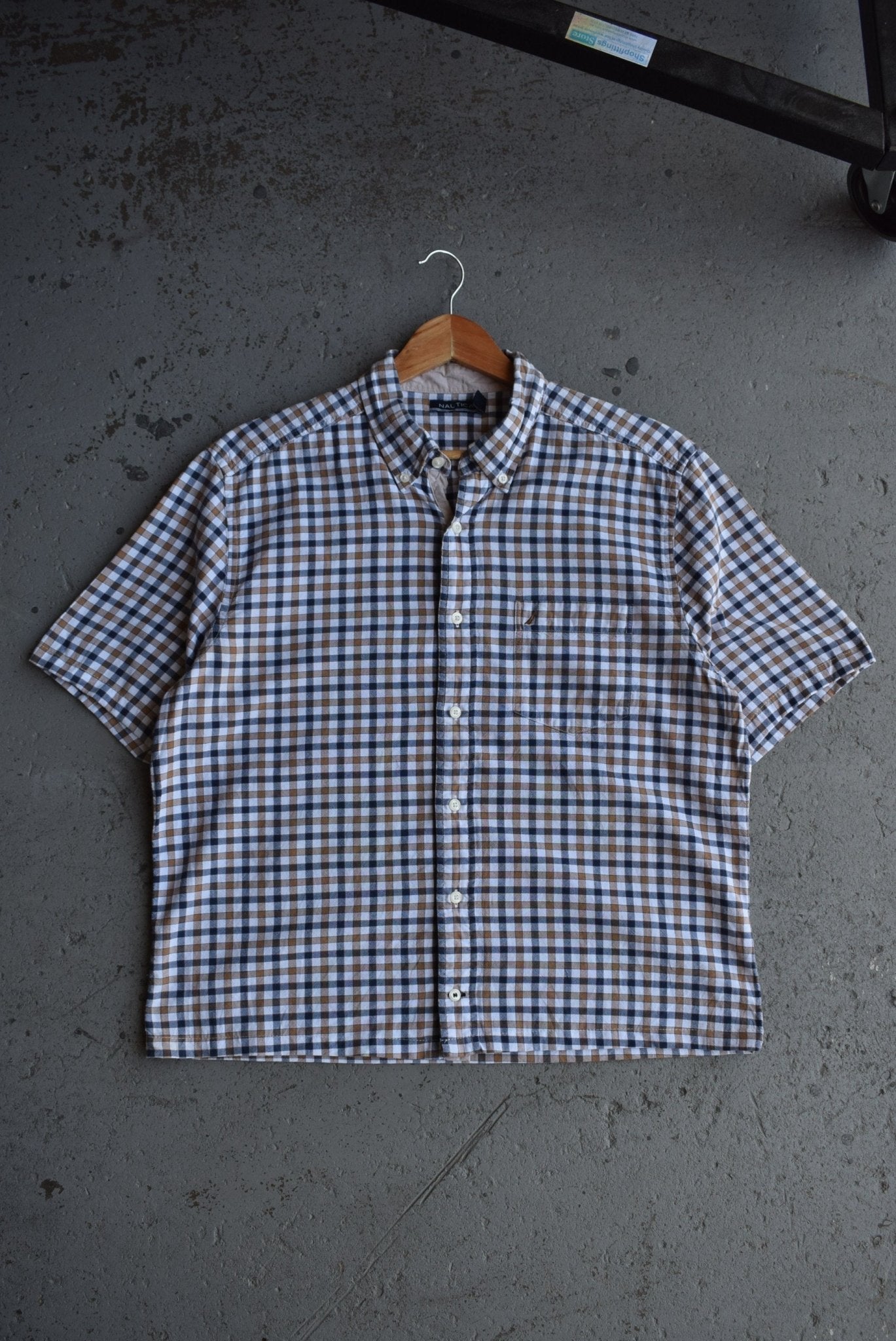 Vintage Nautica Cropped Button Up (M) - Retrospective Store