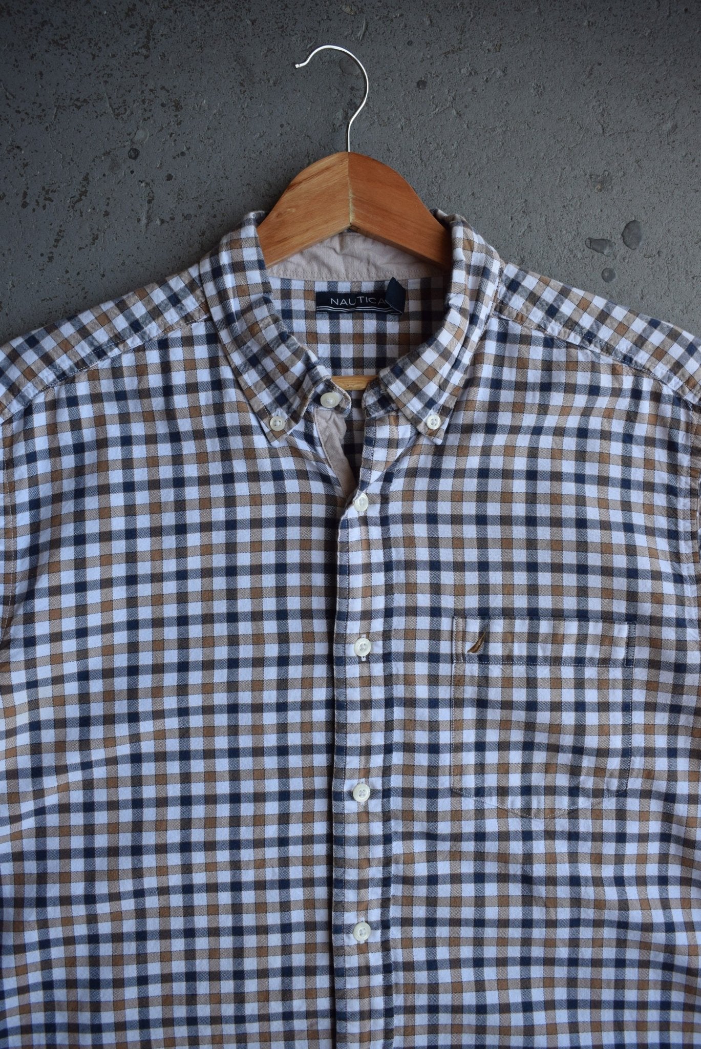 Vintage Nautica Cropped Button Up (M) - Retrospective Store
