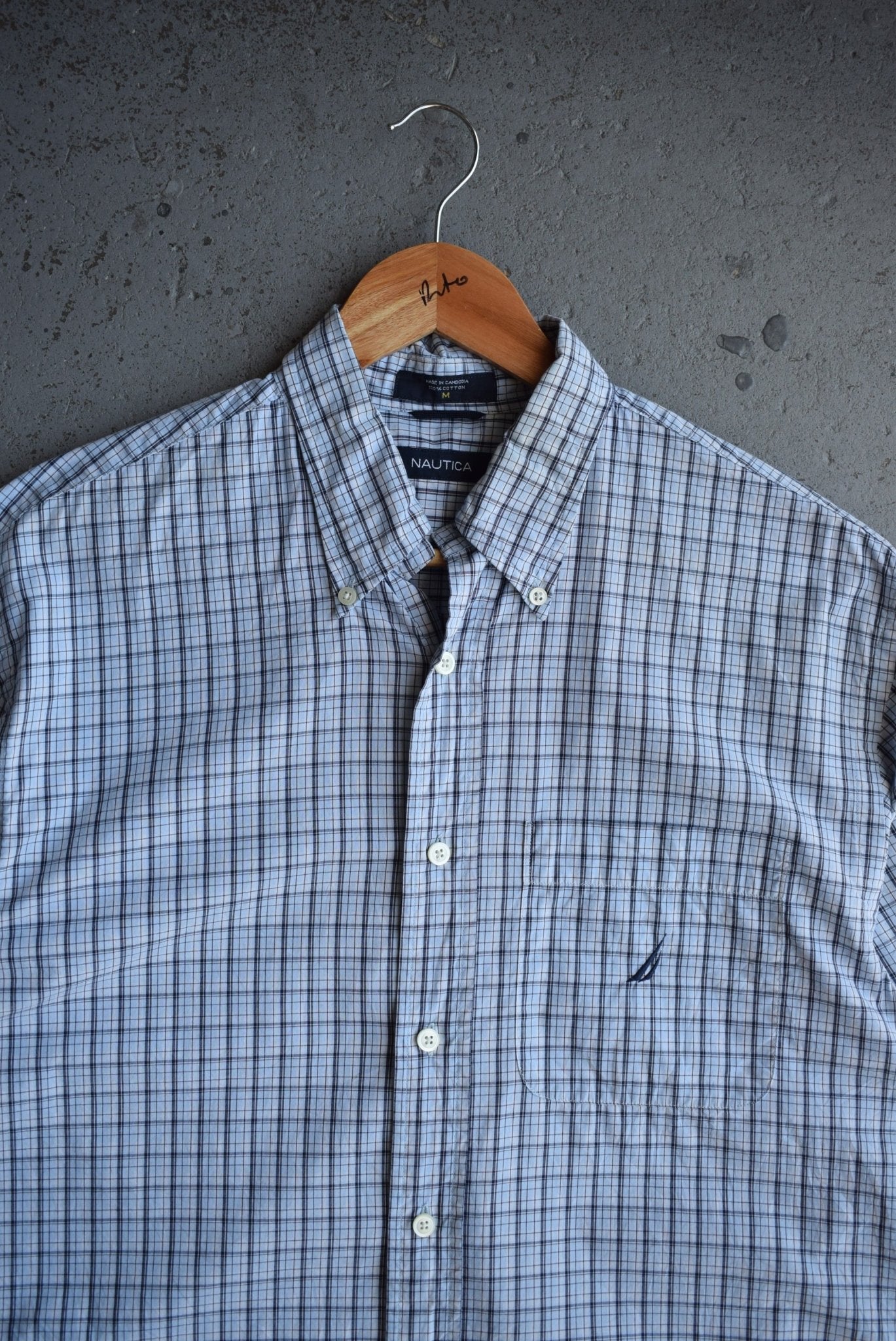 Vintage Nautica Cropped Button Up (M) - Retrospective Store