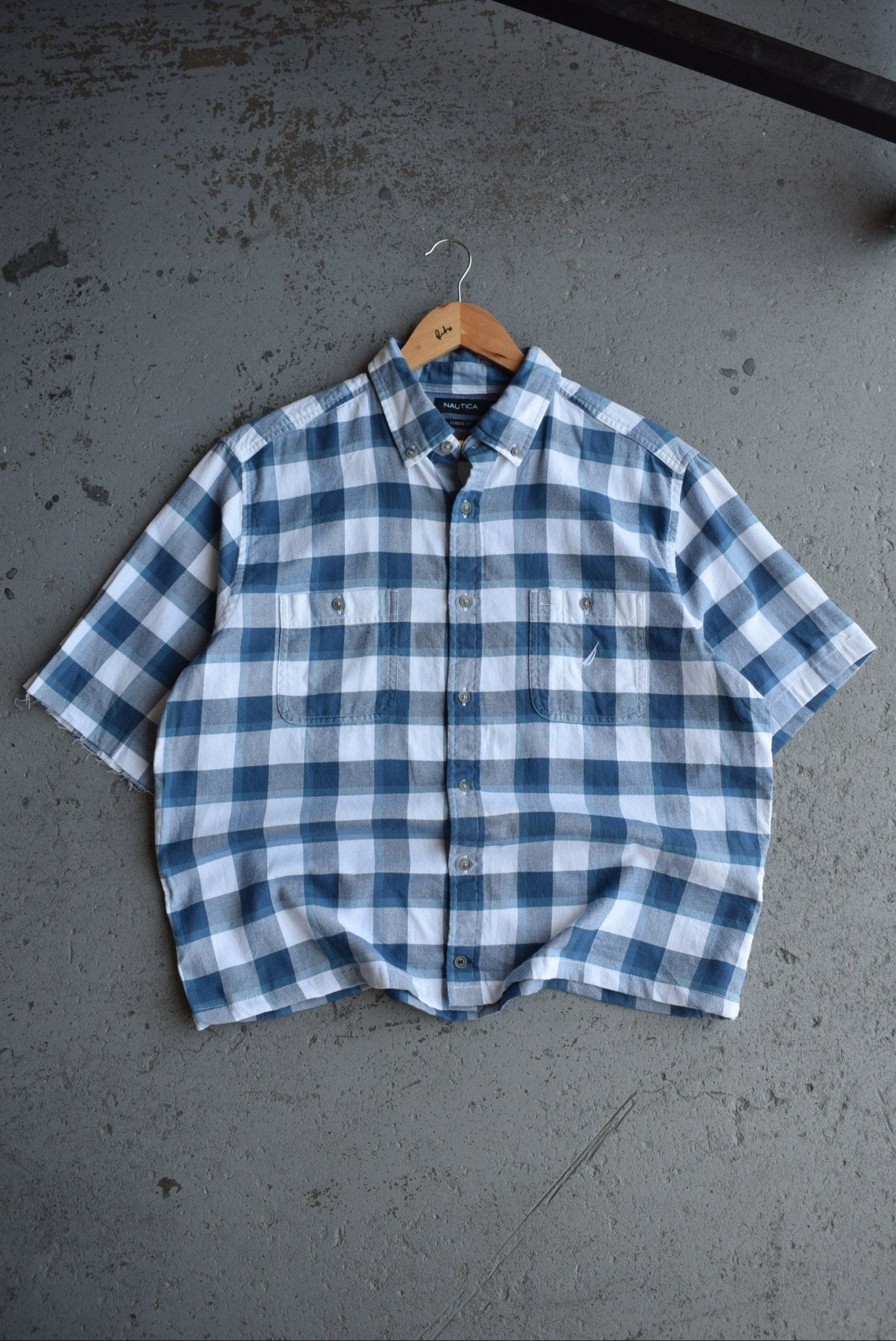 Vintage Nautica Cropped Button Up (M) - Retrospective Store