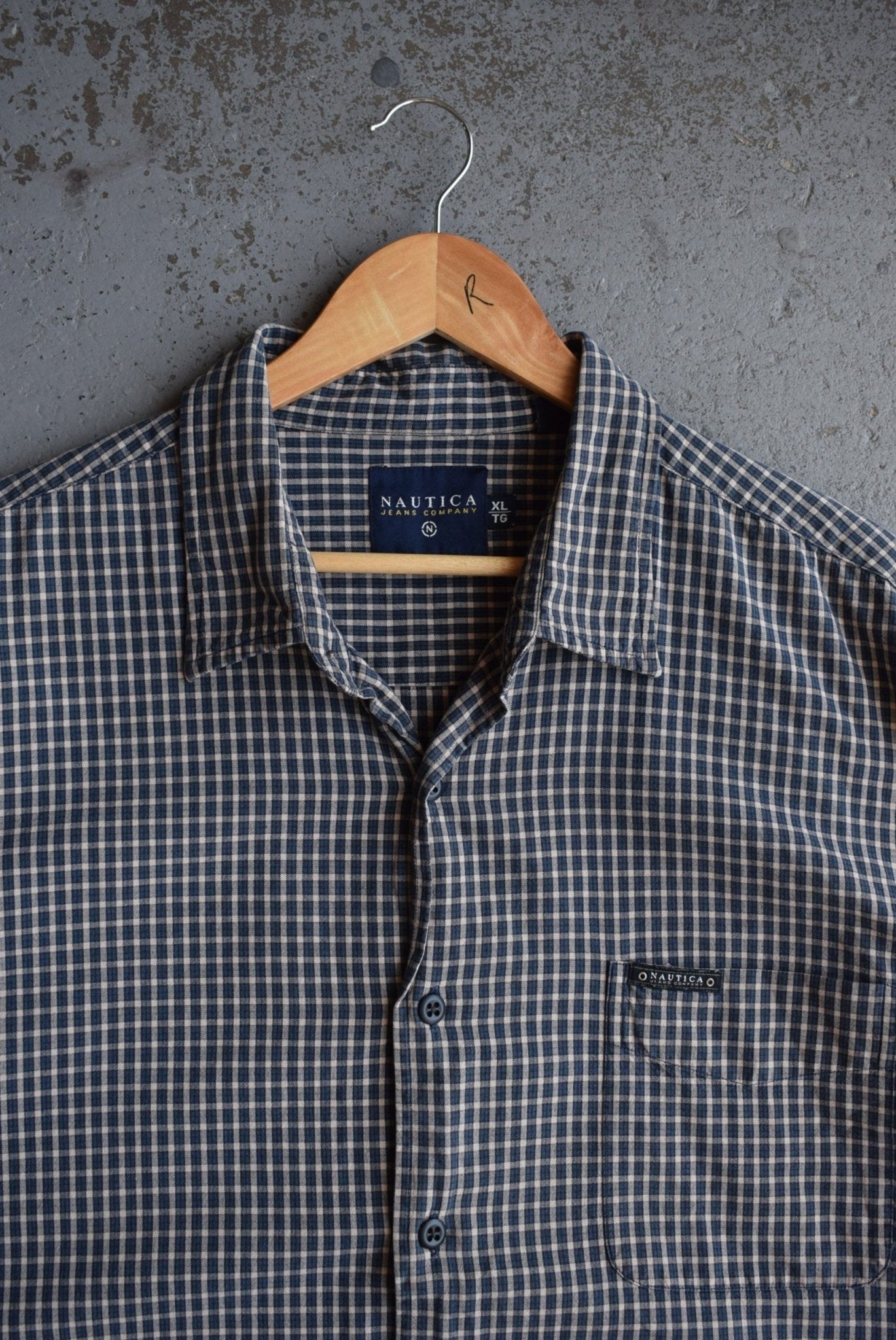 Vintage Nautica Cropped Button Up (XL) - Retrospective Store