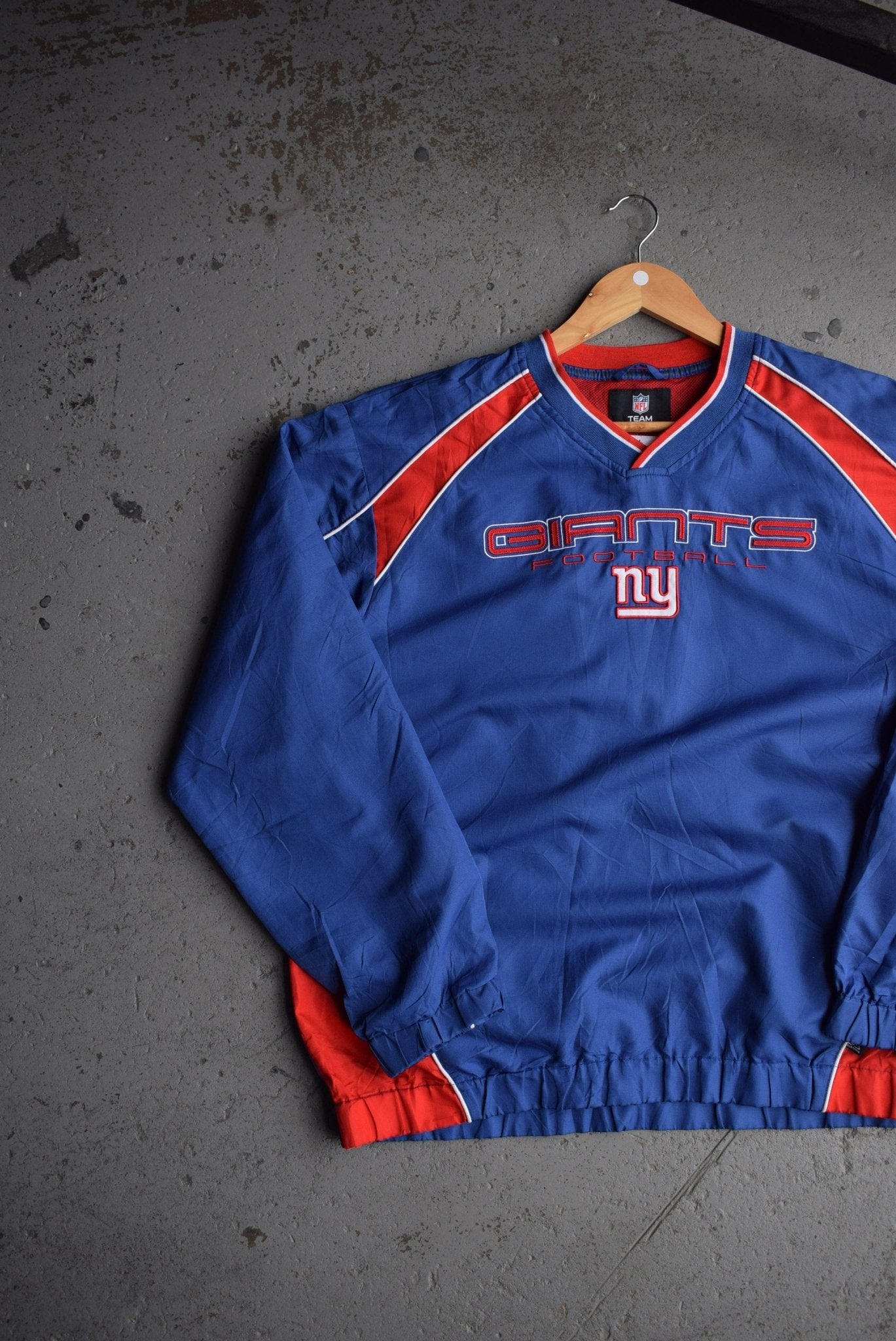 Vintage NFL New York Giants Embroidered Pullover Jacket (L) - Retrospective Store