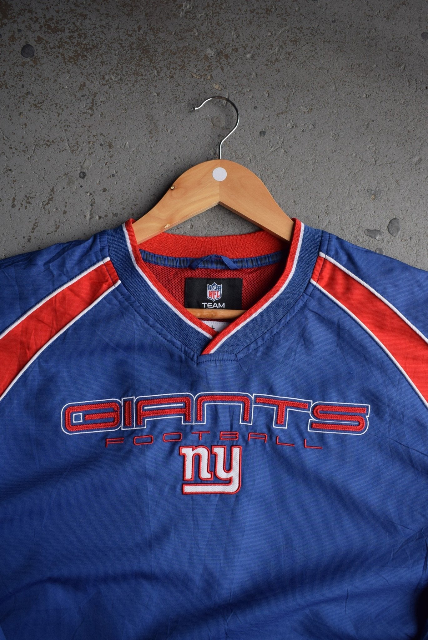 Vintage NFL New York Giants Embroidered Pullover Jacket (L) - Retrospective Store