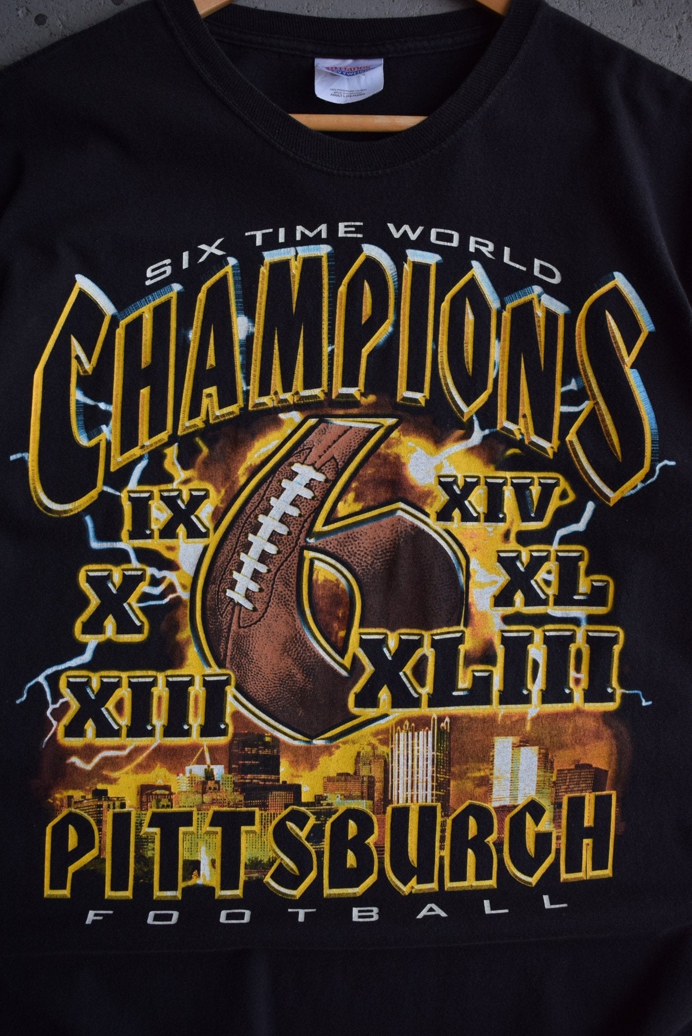 Vintage NFL Pittsburgh Steelers 6x World Champions Tee (L