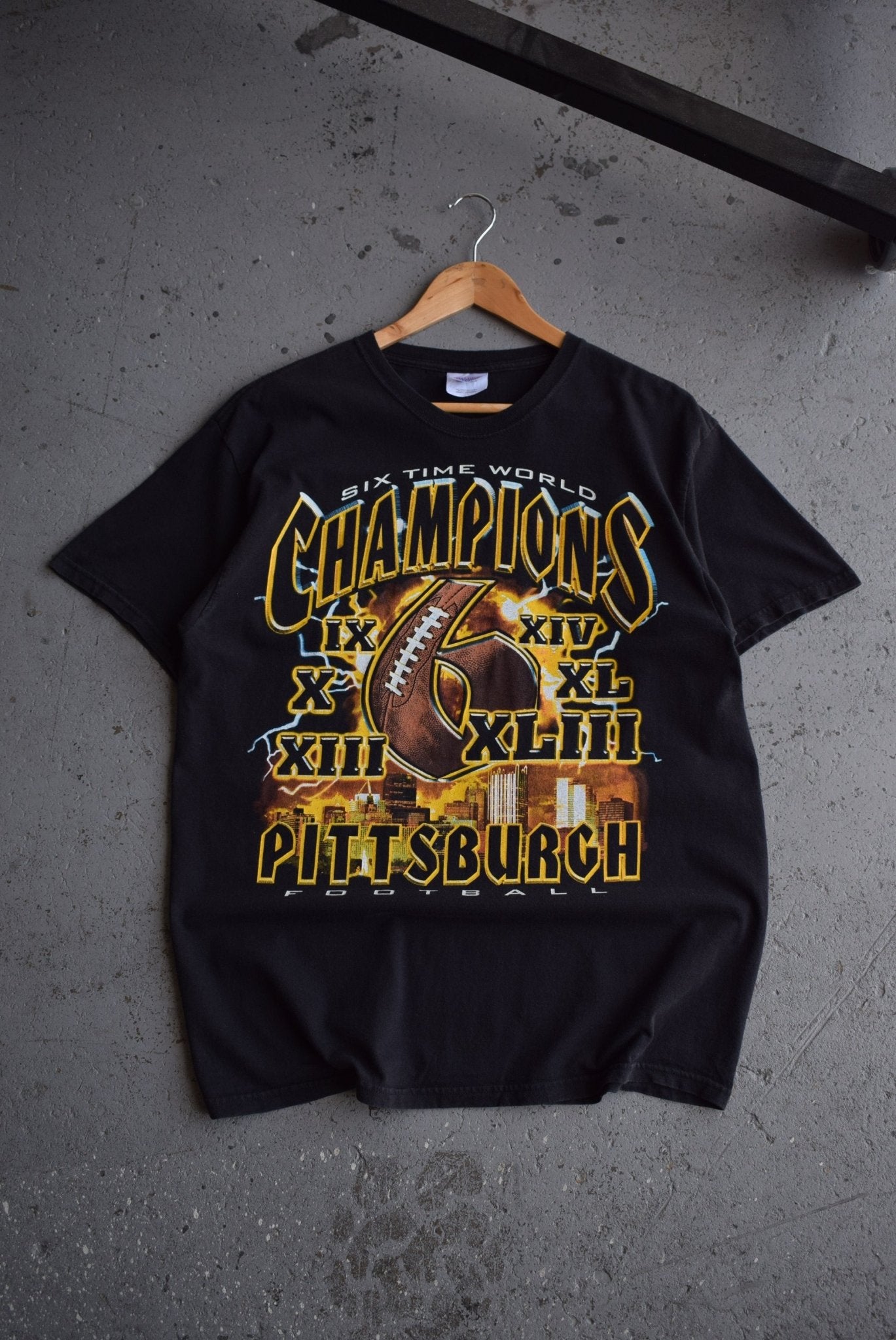 Vintage NFL Pittsburgh Steelers 6x World Champions Tee (L