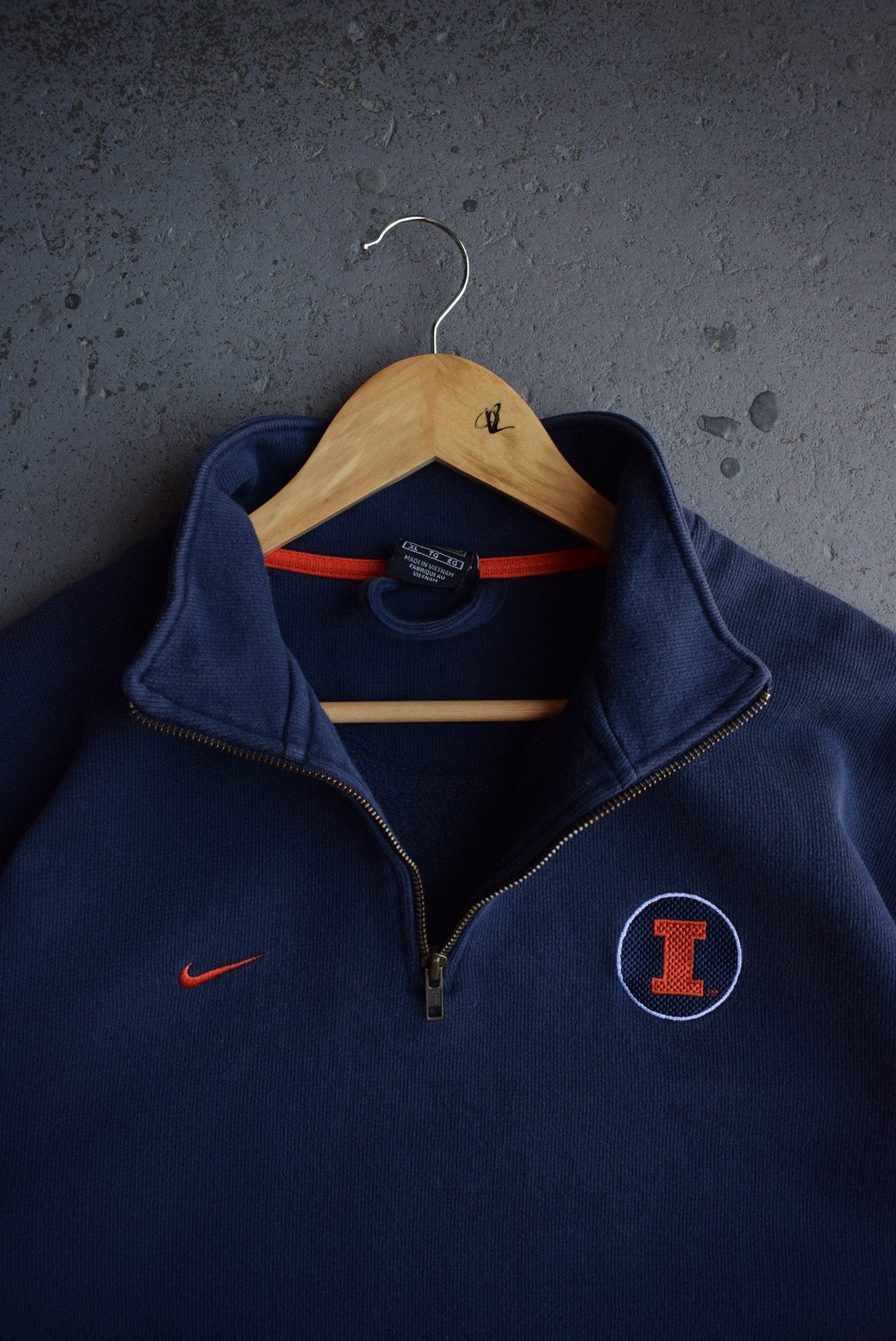 Vintage Nike x University of Illinois Embroidered Quarter Zip (XL) - Retrospective Store