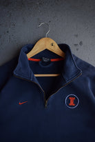 Vintage Nike x University of Illinois Embroidered Quarter Zip (XL) - Retrospective Store