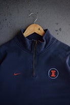 Vintage Nike x University of Illinois Embroidered Quarter Zip (XL) - Retrospective Store