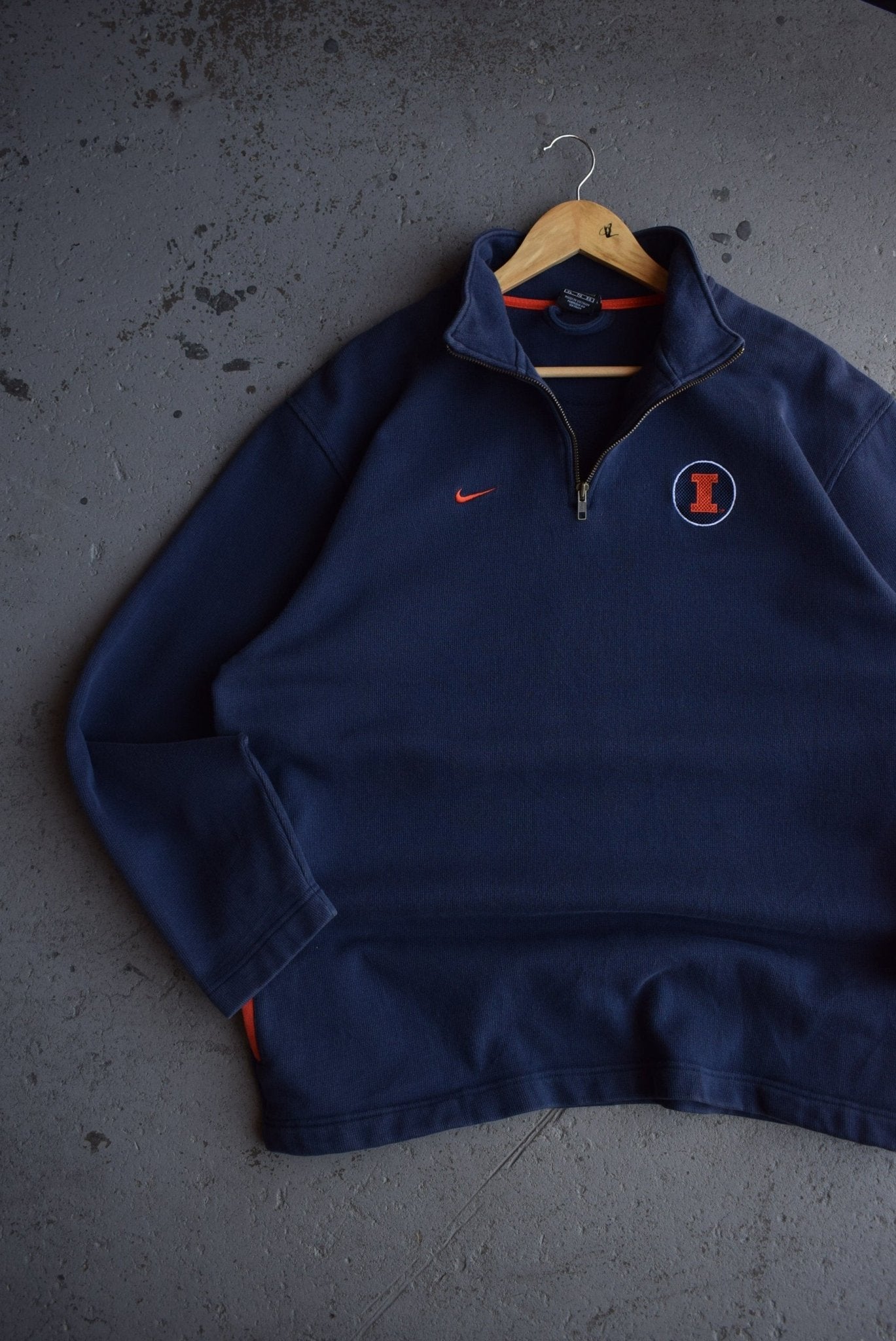 Vintage Nike x University of Illinois Embroidered Quarter Zip (XL) - Retrospective Store