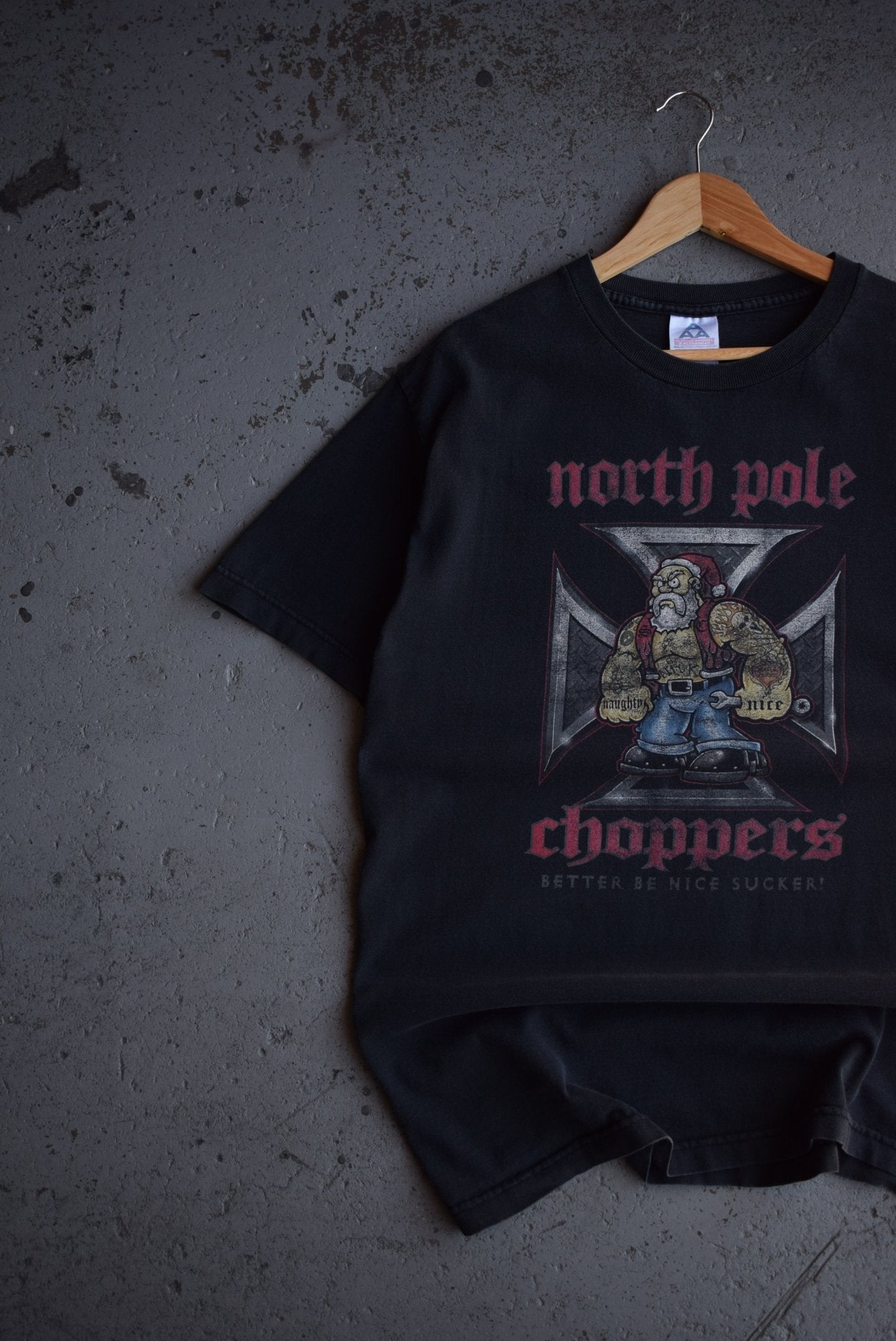 Vintage North Pole Choppers 'Better Be Nice' Tee (L) - Retrospective Store