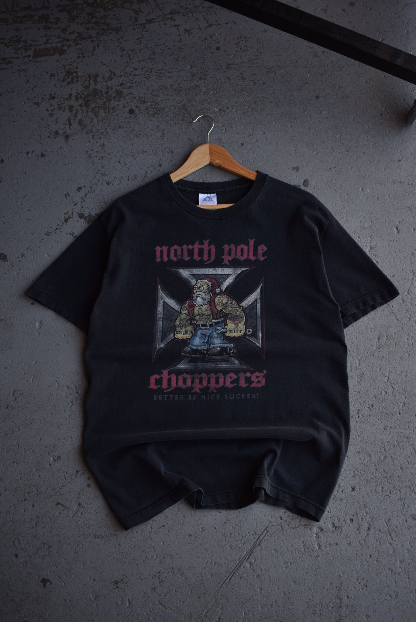 Vintage North Pole Choppers 'Better Be Nice' Tee (L) - Retrospective Store