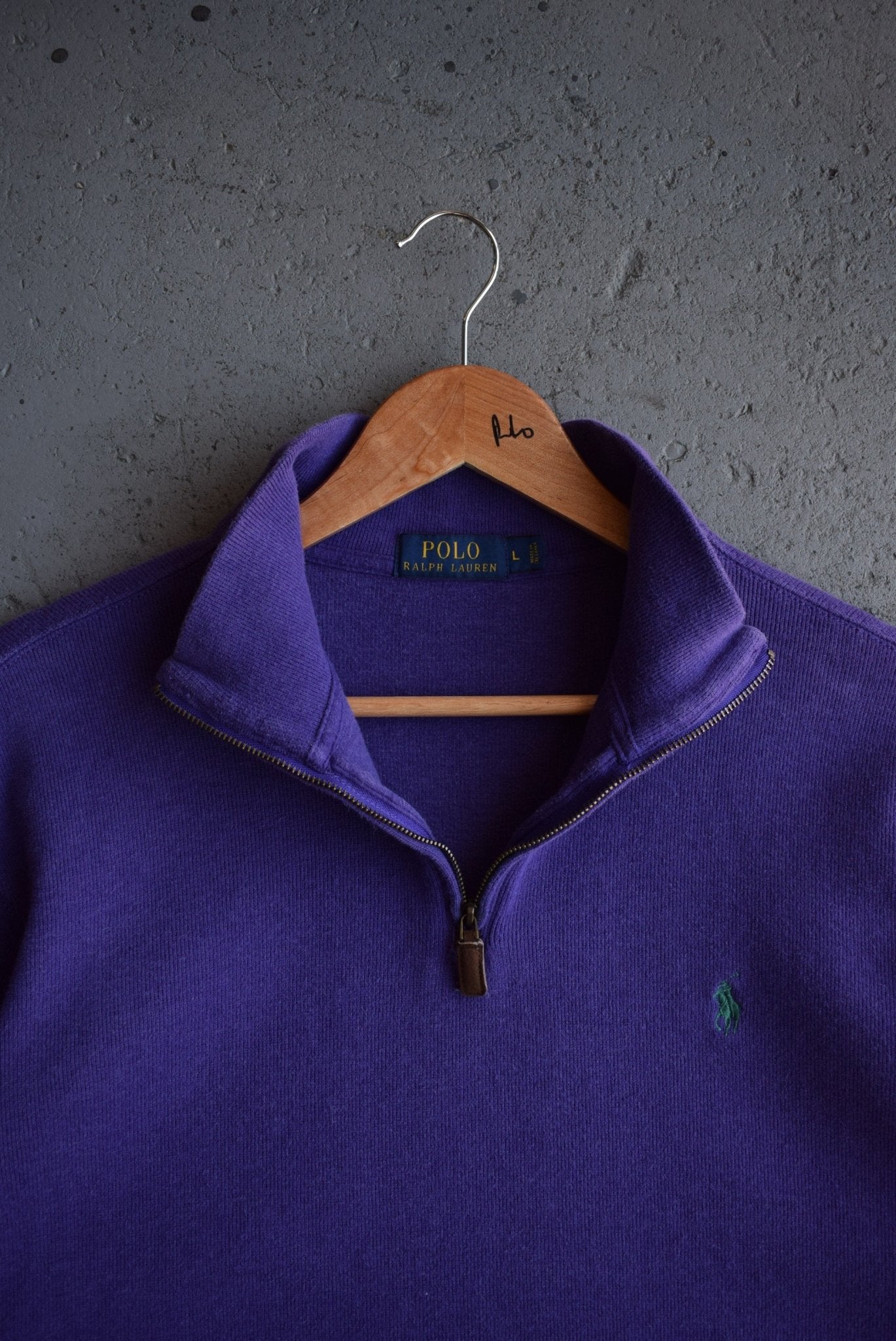 Vintage Polo Ralph Lauren Classic Logo Embroidered Quarter Zip (L) - Retrospective Store