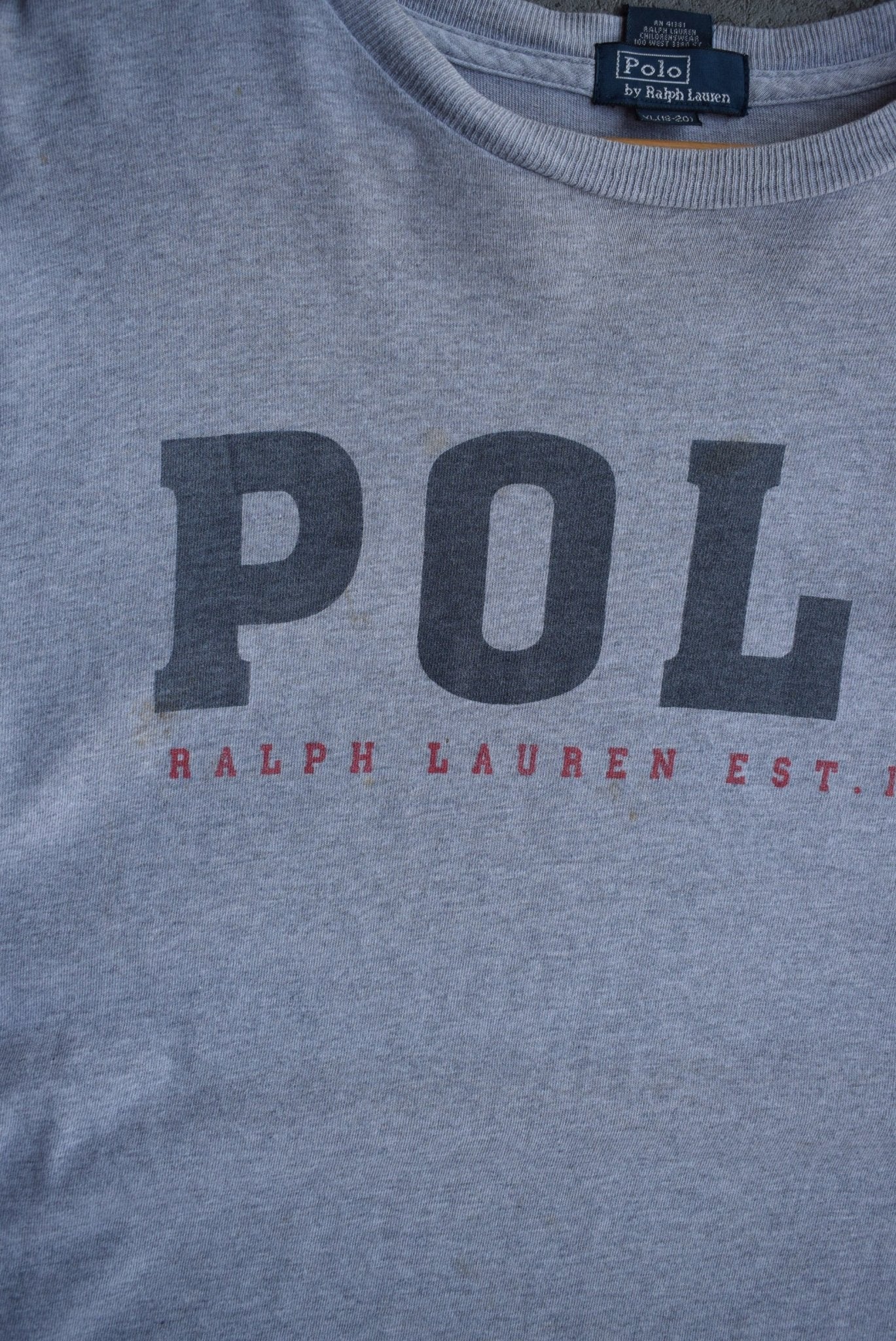 Vintage Polo Ralph Lauren Spellout Long Sleeve Tee (M) - Retrospective Store