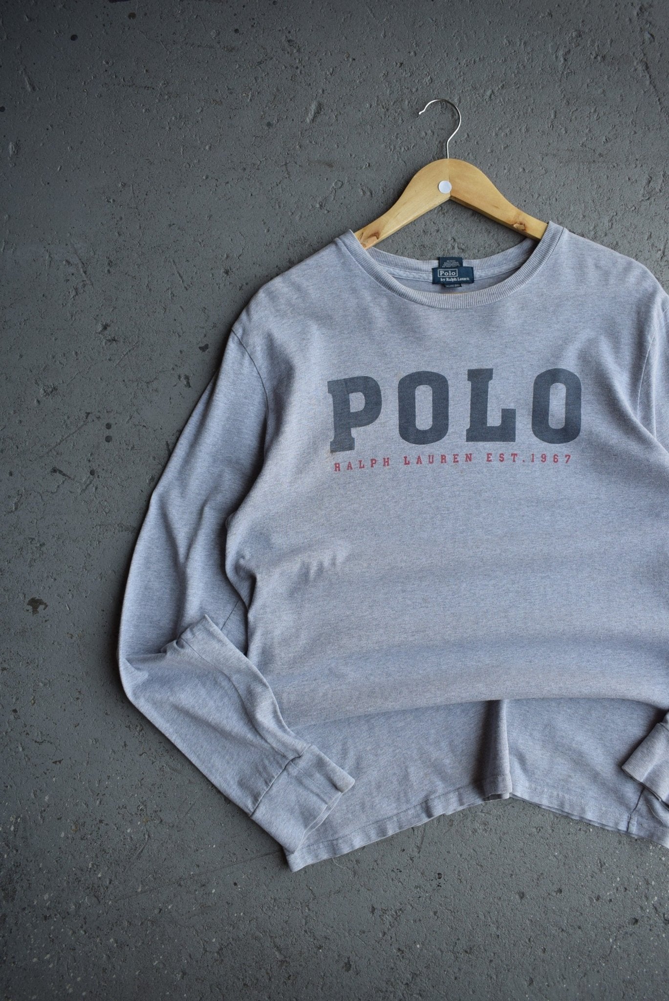 Vintage Polo Ralph Lauren Spellout Long Sleeve Tee (M) - Retrospective Store