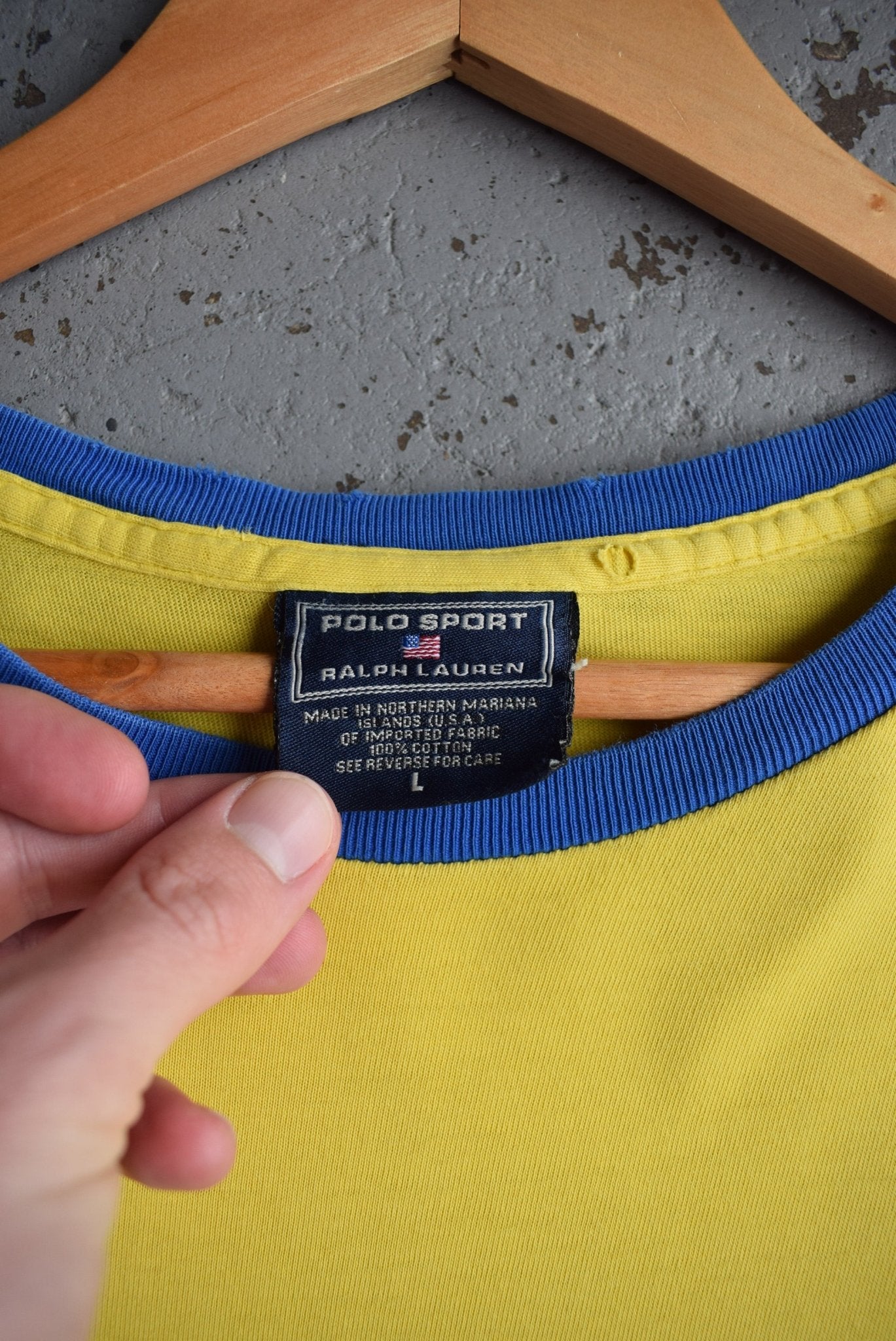 Vintage Polo Sport Ralph Lauren Spellout Tee (L) - Retrospective Store