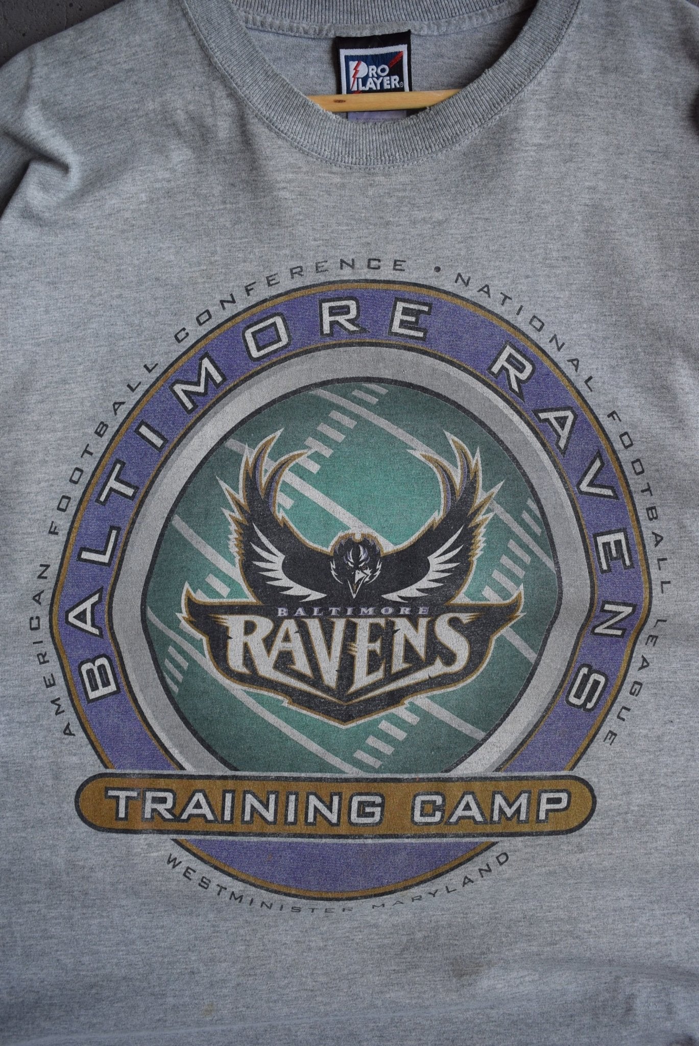 Vintage Pro Player NFL Baltimore Ravens Training Camp Tee (XL) - Retrospective Store