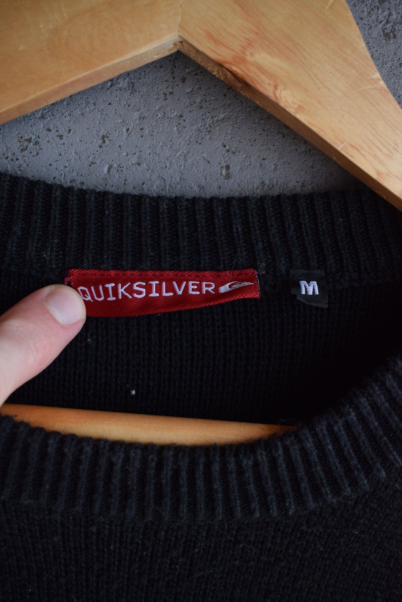 Vintage Quiksilver Classic Logo Embroidered Knit (M) - Retrospective Store