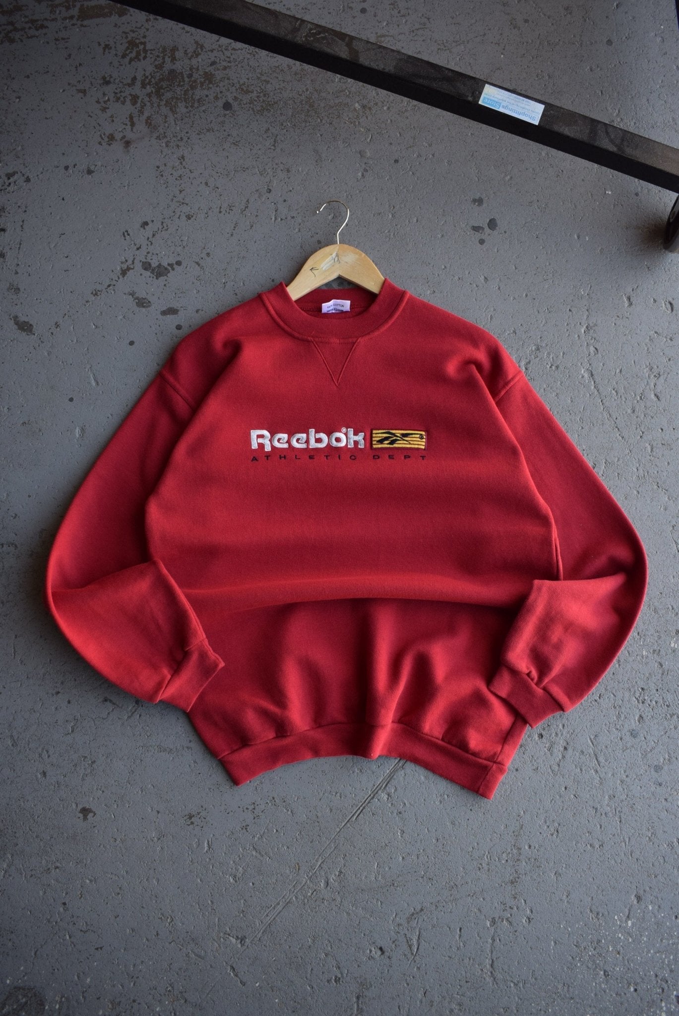 Vintage Reebok Athletic Department Embroidered Spellout Crewneck (M/L) - Retrospective Store