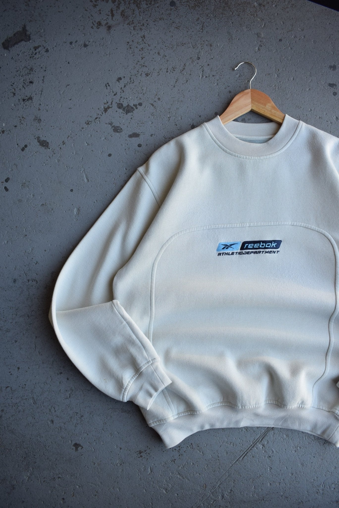 Vintage Reebok Athletic Department Embroidered Spellout Crewneck (M/L) - Retrospective Store