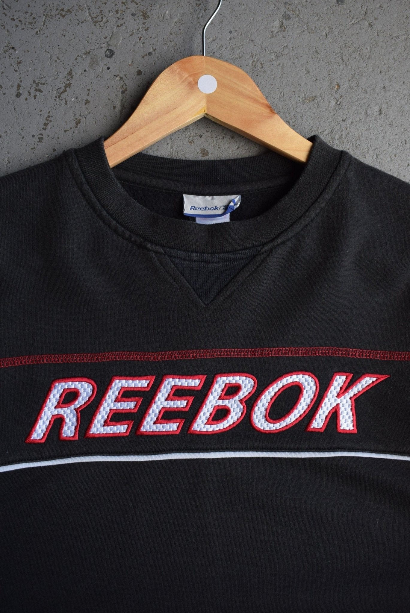 Vintage Reebok Embroidered Spellout Crewneck (XL) - Retrospective Store