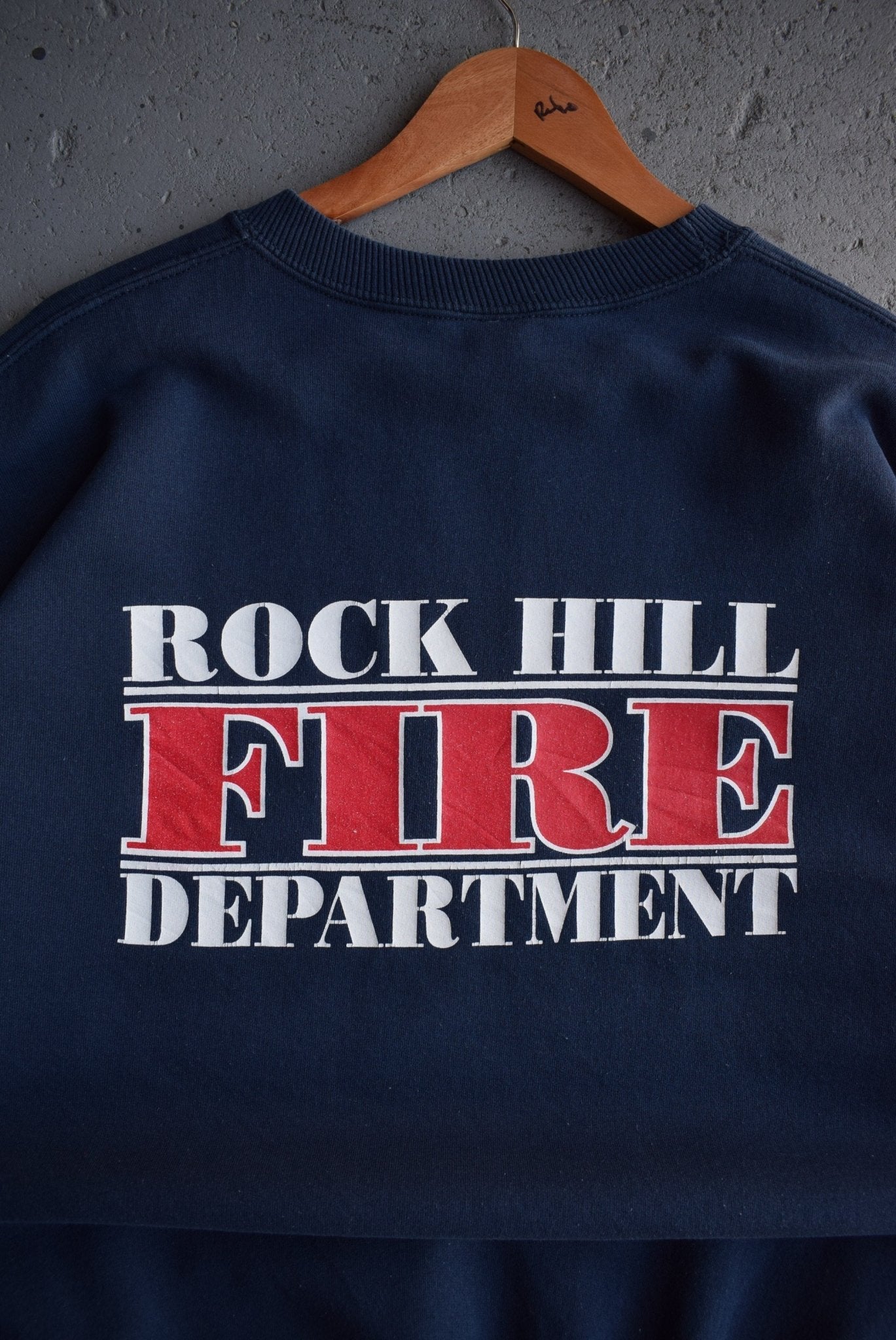 Vintage Rock Hill Fire Department Graphic Crewneck (L) - Retrospective Store