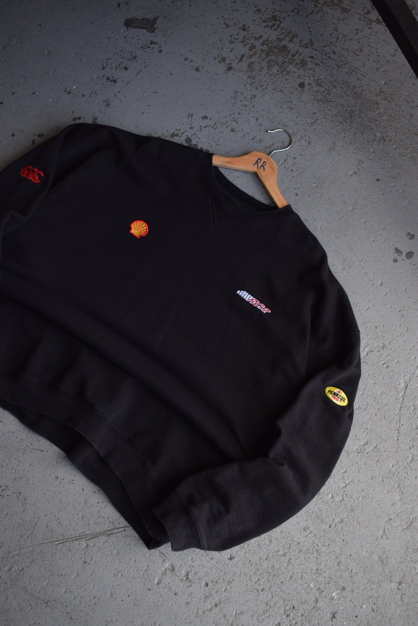 Vintage Shell Racing Embroidered Crewneck (L/XL) - Retrospective Store