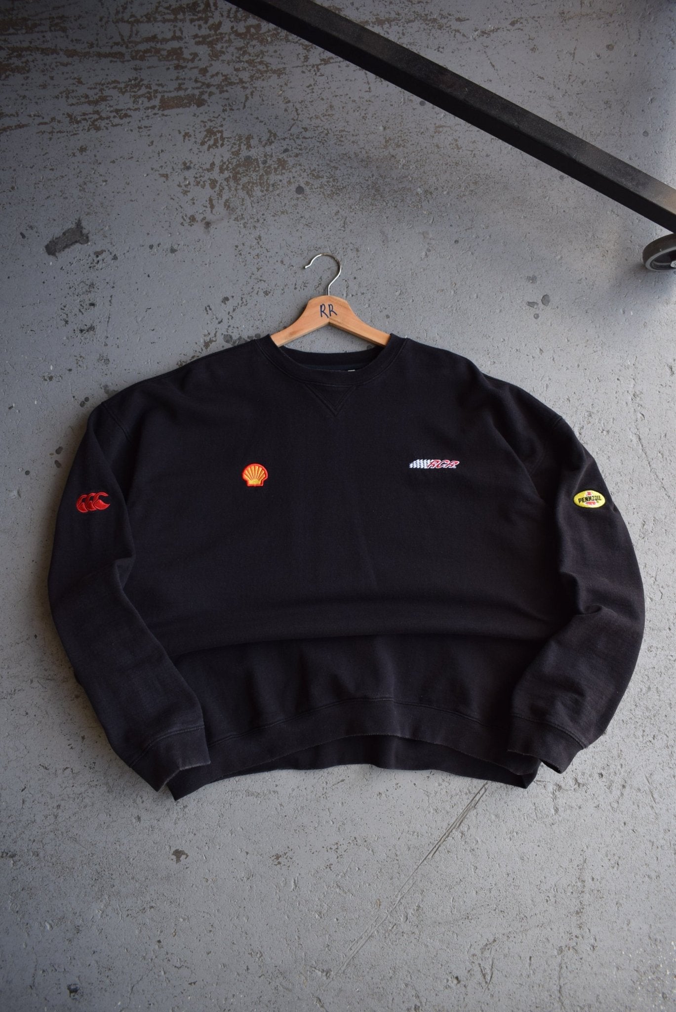 Vintage Shell Racing Embroidered Crewneck (L/XL) - Retrospective Store