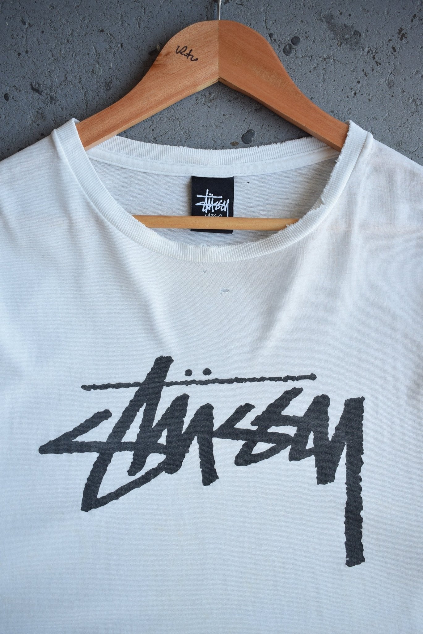 Vintage Stussy Spellout Tee (L) - Retrospective Store
