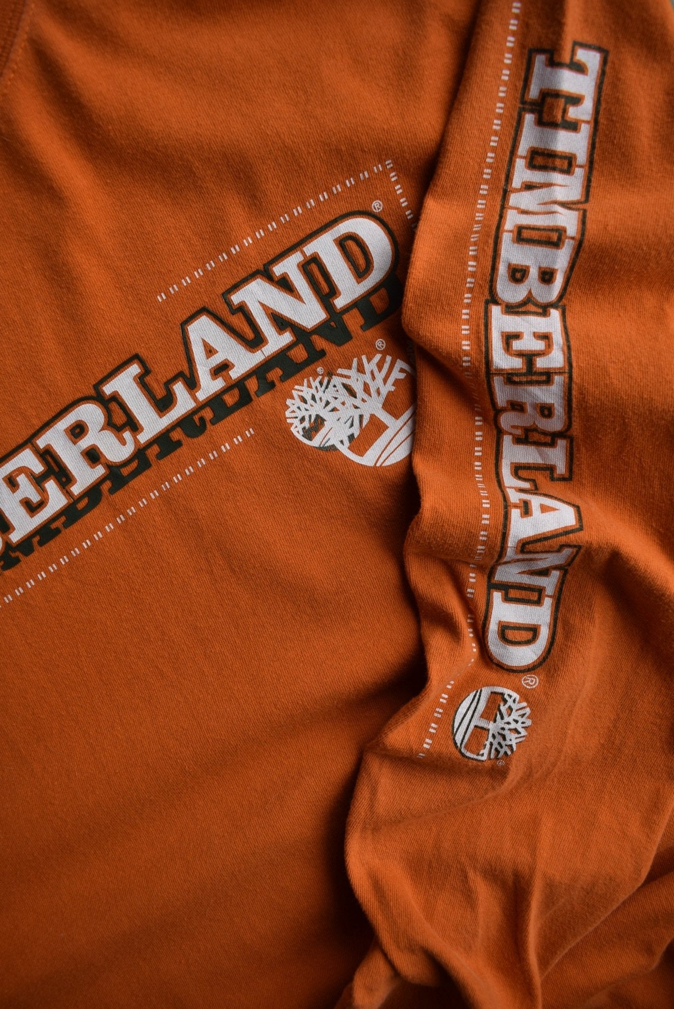 Vintage Timberland Spellout Long Sleeve Tee (L) - Retrospective Store