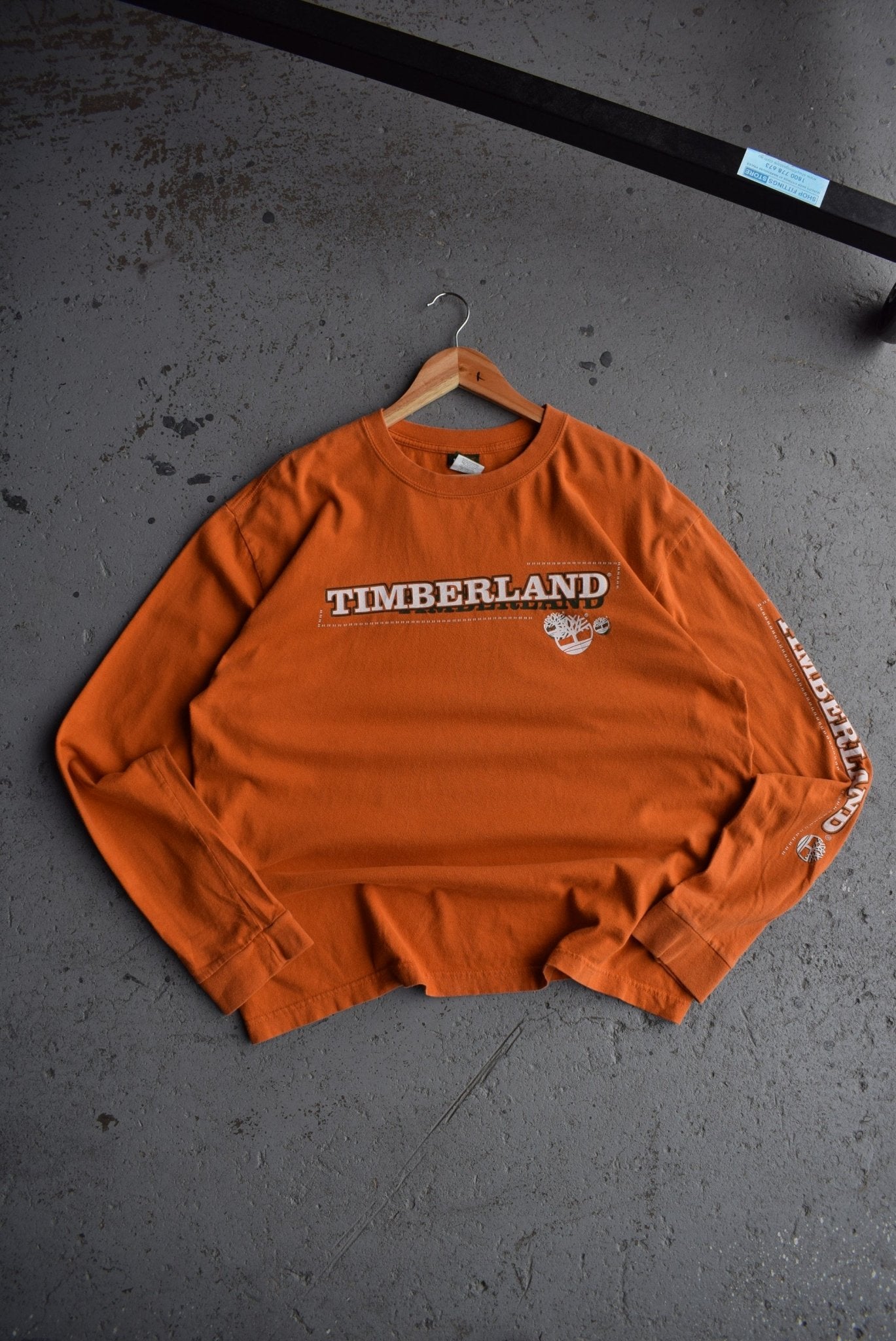 Vintage Timberland Spellout Long Sleeve Tee (L) - Retrospective Store