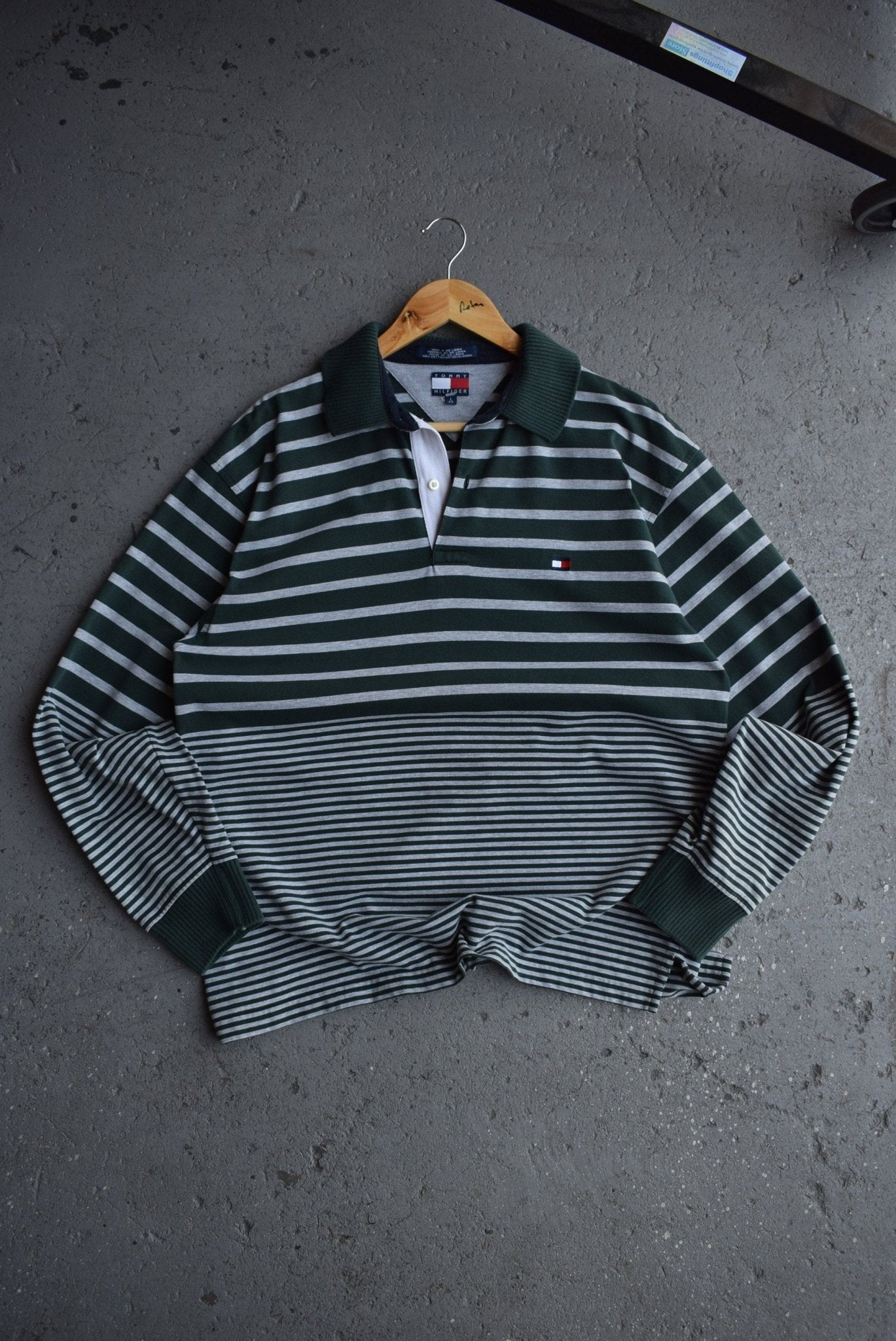 Vintage Tommy Hilfiger Classic Logo Embroidered Rugby Polo (L) - Retrospective Store