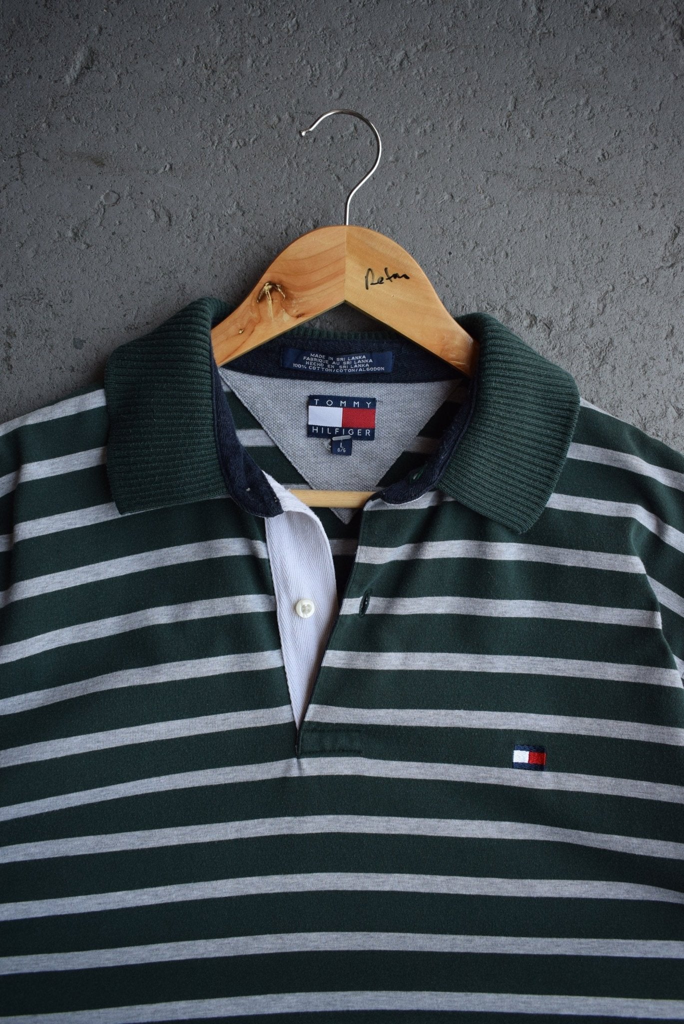 Vintage Tommy Hilfiger Classic Logo Embroidered Rugby Polo (L) - Retrospective Store