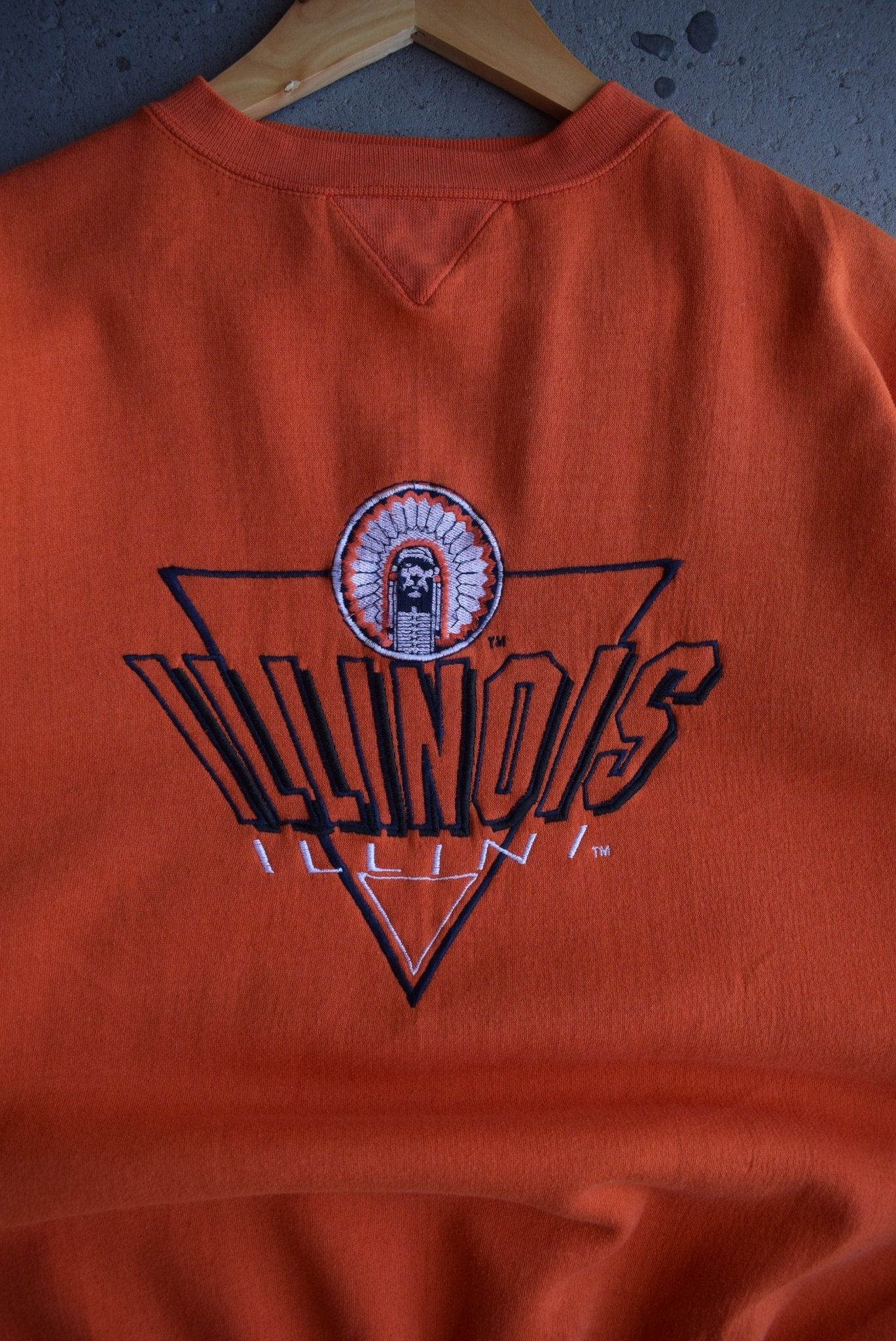 Vintage University of Illinois Embroidered Crewneck (XL) - Retrospective Store