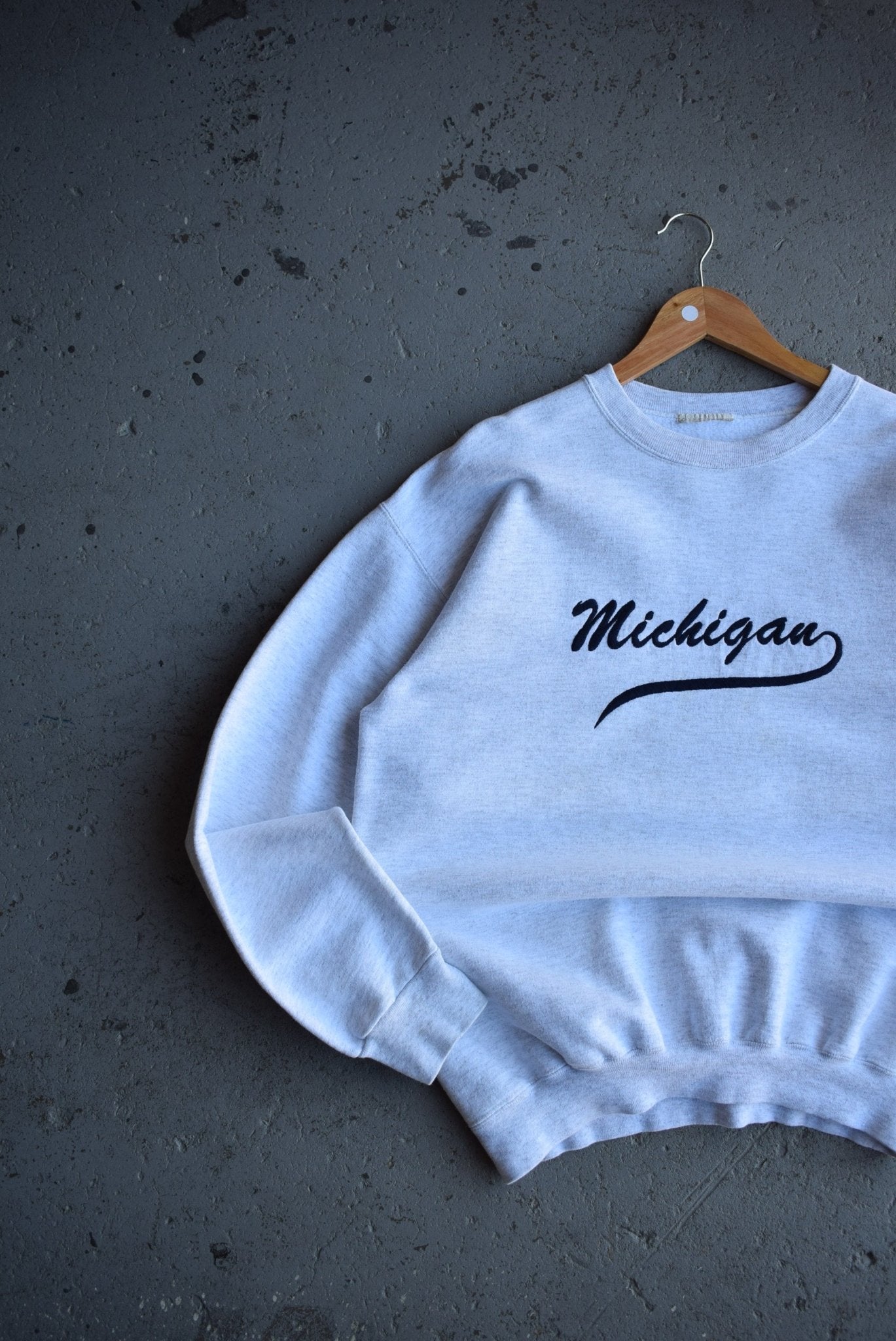 Vintage University of Michigan Embroidered Crewneck (M) - Retrospective Store