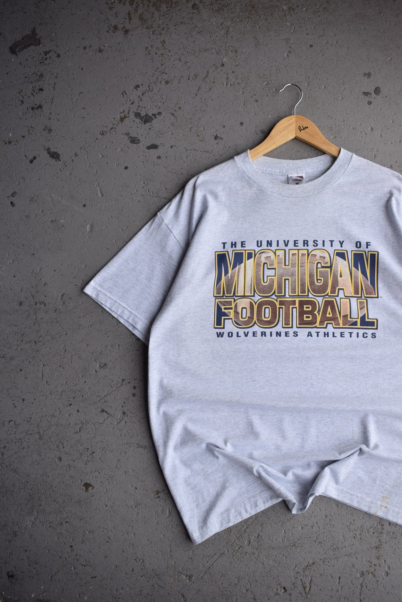 Vintage University of Michigan Football Tee (XL) - Retrospective Store