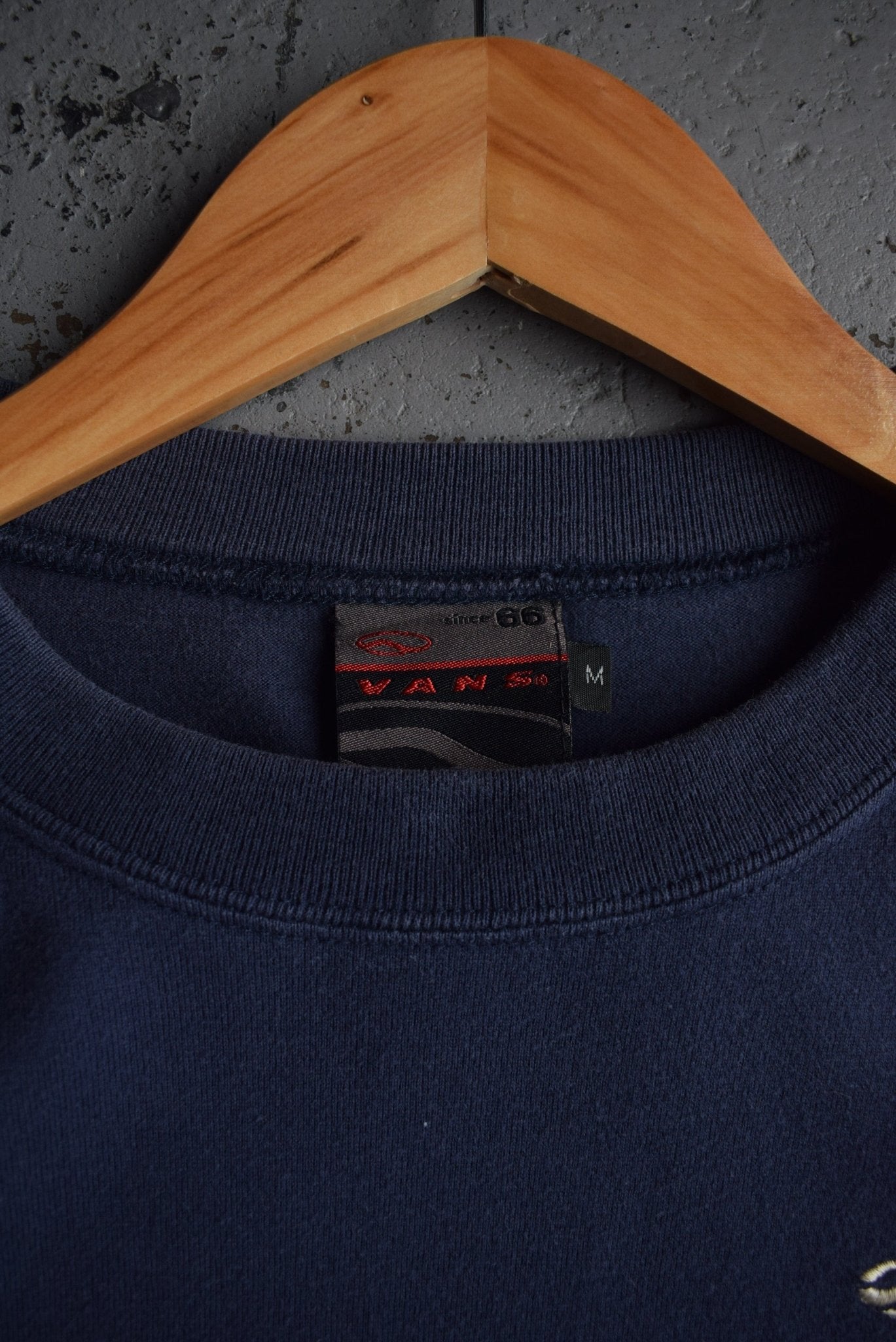 Vintage Vans Classic Logo Embroidered Long Sleeve Tee (M) - Retrospective Store