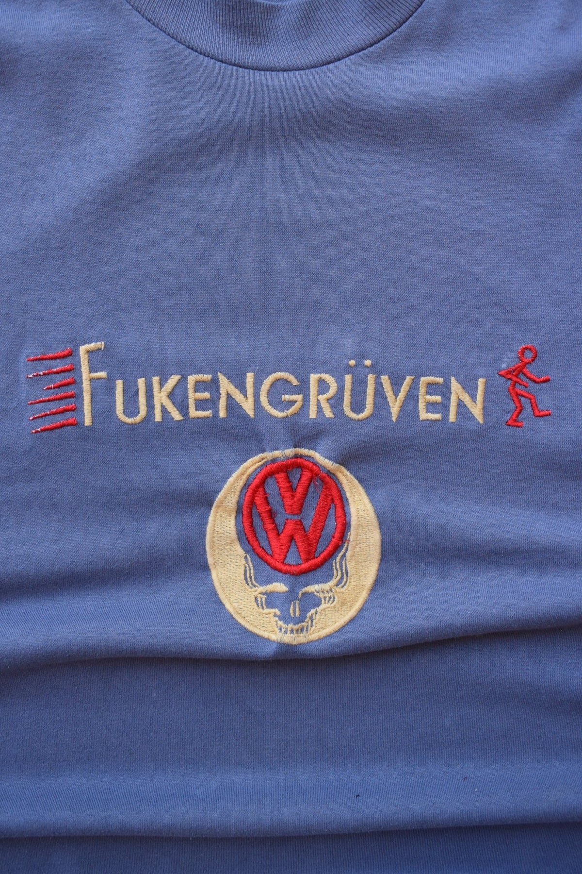 Volkswagen Blue Embroidered Tee — 1990s (L) - Retrospective Store