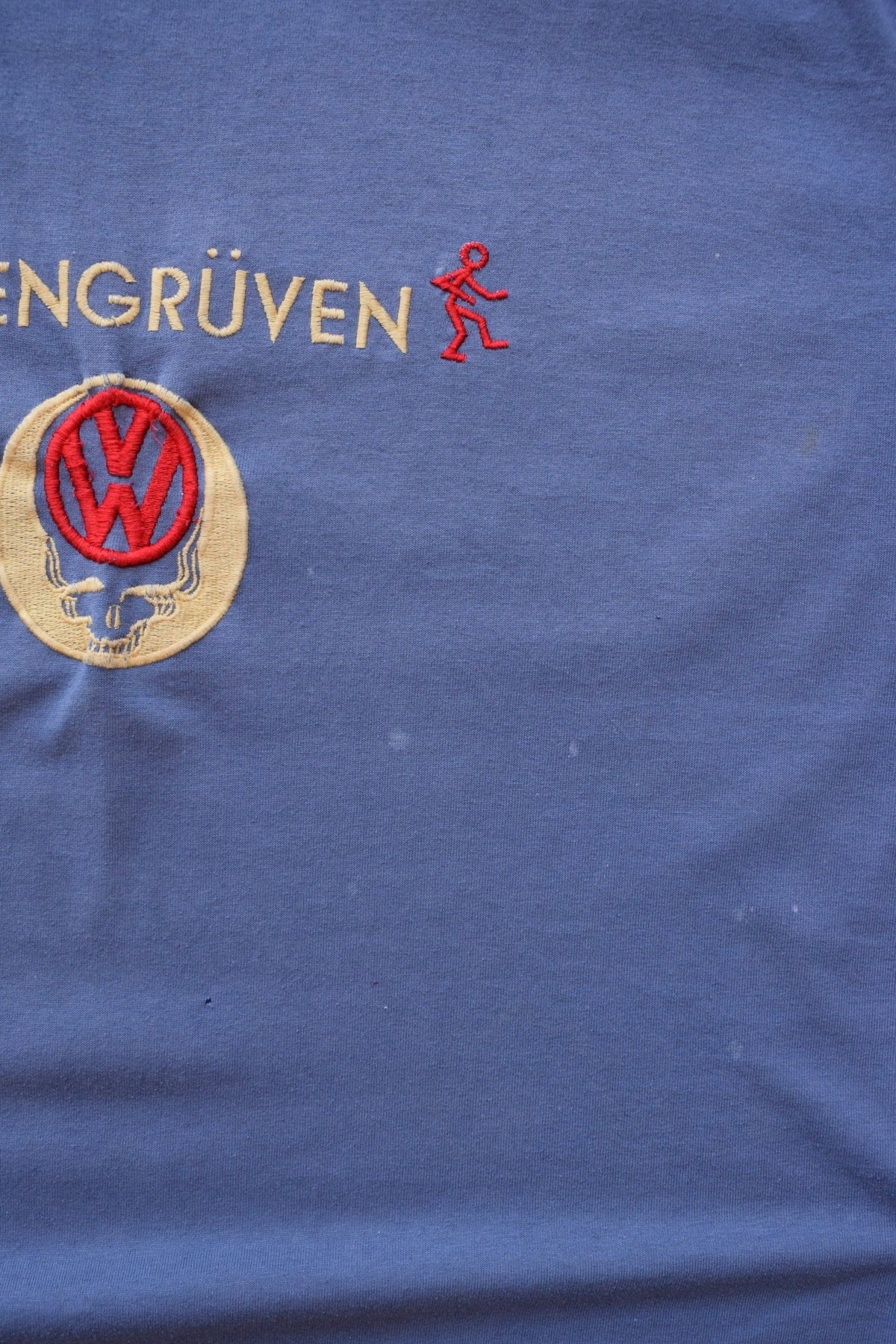 Volkswagen Blue Embroidered Tee — 1990s (L) - Retrospective Store