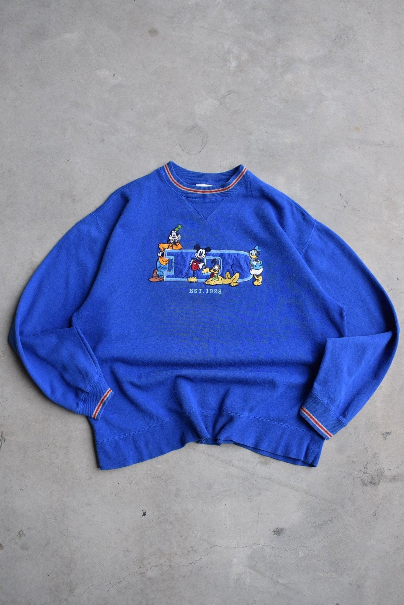 Walt Disney World Blue Embroidered Crewneck — 2000s (L) - Retrospective Store