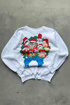 Warner Bros. Christmas White Graphic Crewneck — 1993 (M) - Retrospective Store