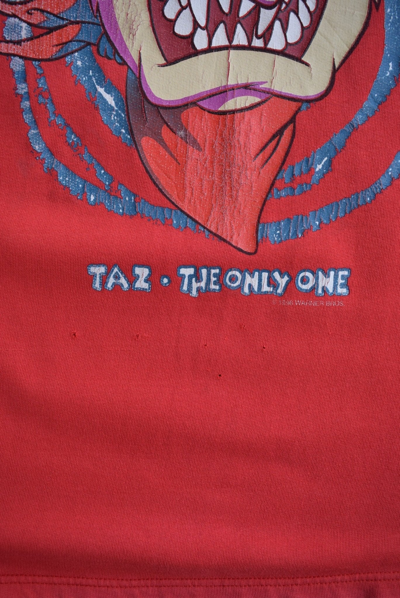 Warner Bros. Taz Red Graphic Crewneck — 1996 (S/M) - Retrospective Store