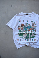 Warner Bros. x NFL Miami Dolphins Grey Graphic Tee — 1993 (XL) - Retrospective Store